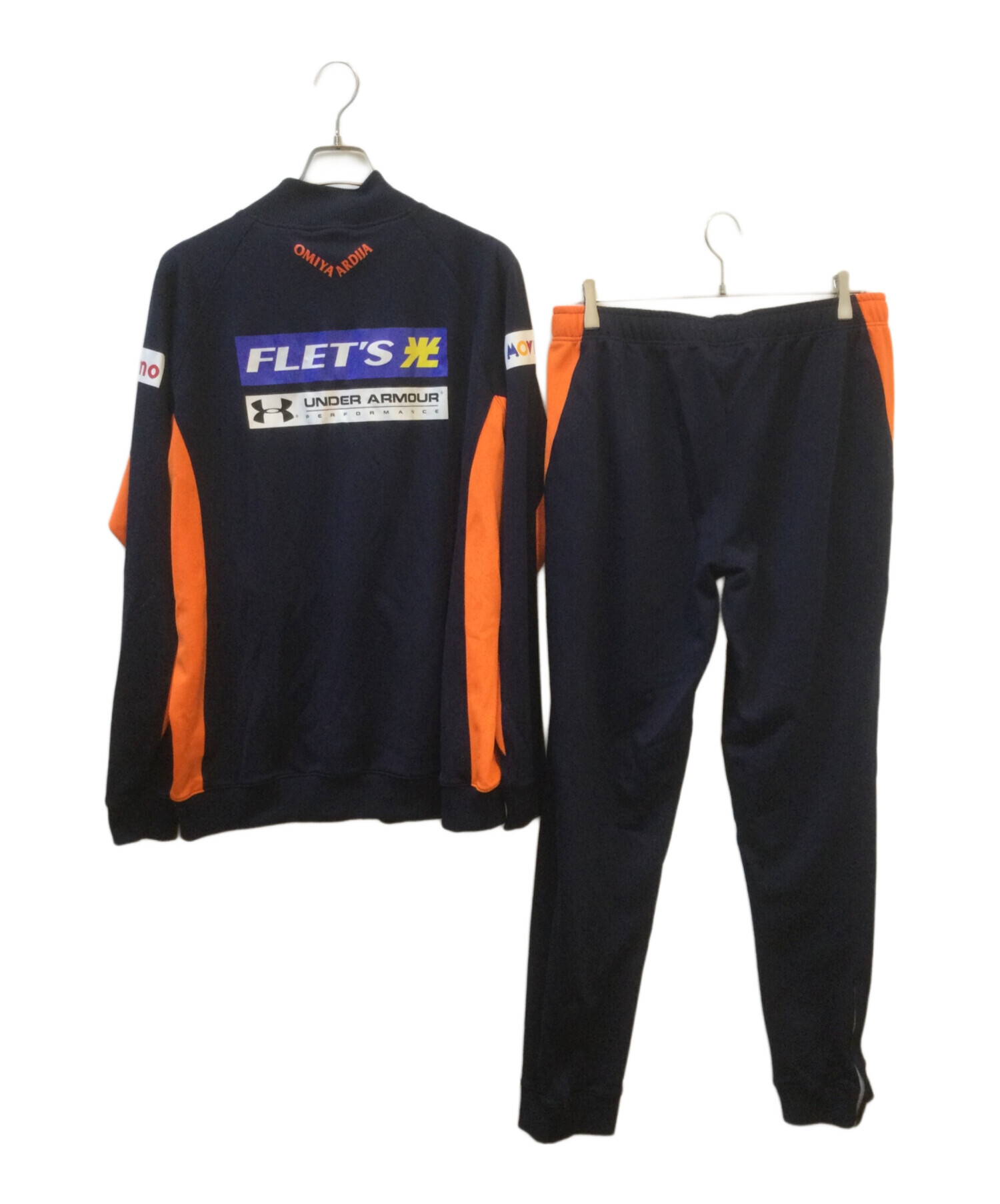 UNDER ARMOUR ジャージ上下セット オレンジ/ネイビー　M/L 中古・古着通販】UNDER ARMOUR (アンダーアーマー) セットアップ