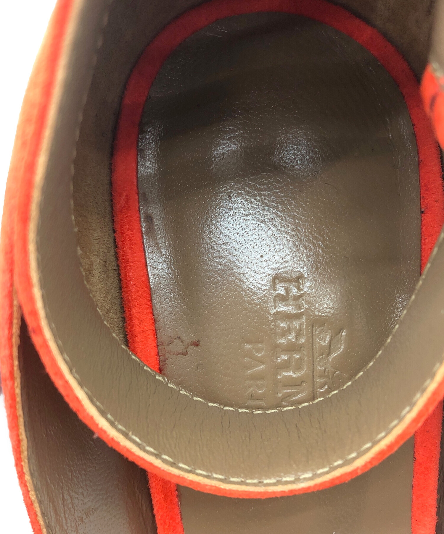中古・古着通販】HERMES (エルメス) ヒールサンダル オレンジ サイズ