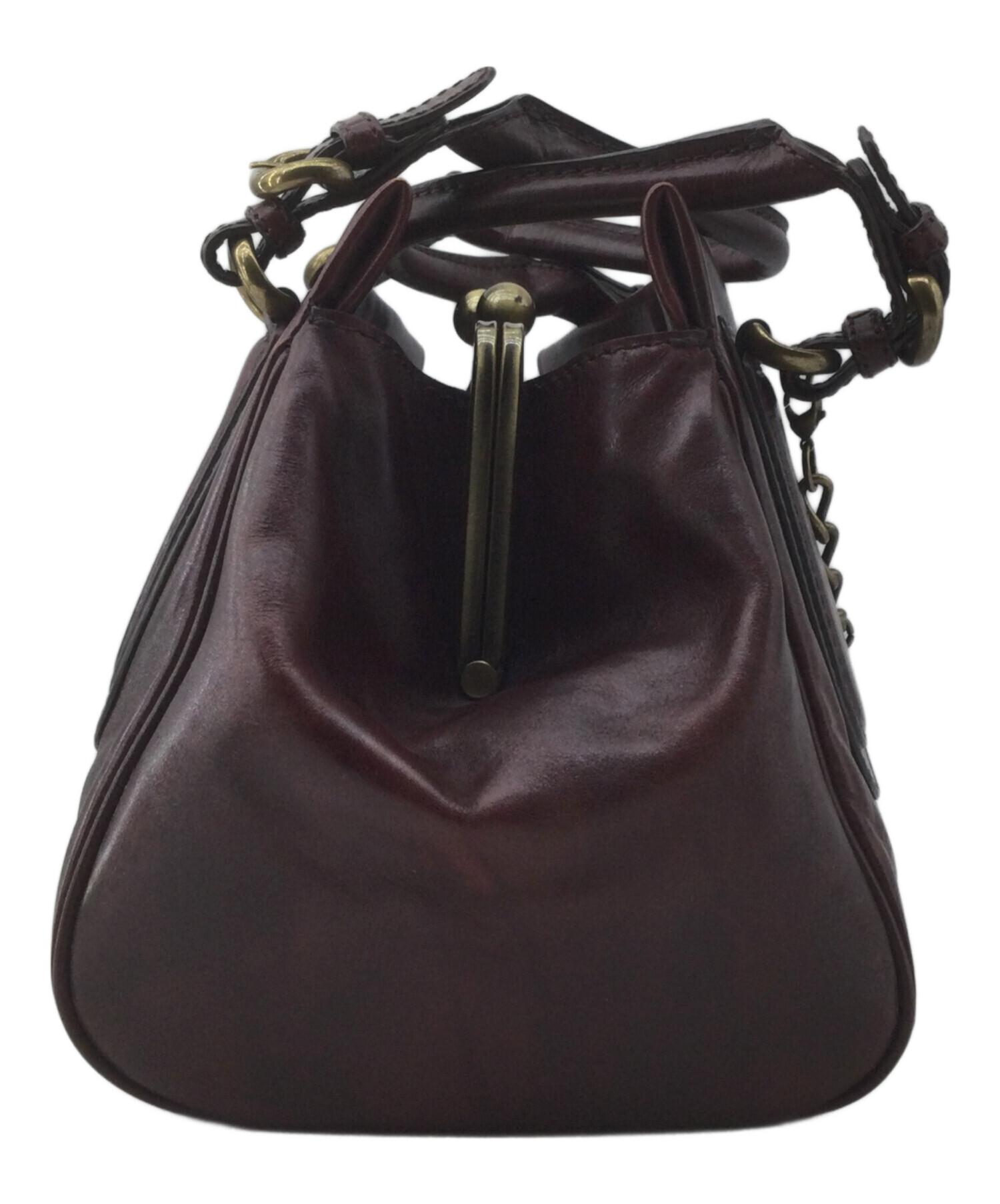 中古・古着通販】ANNA SUI (アナスイ) レザーハンドバッグ ボルドー 