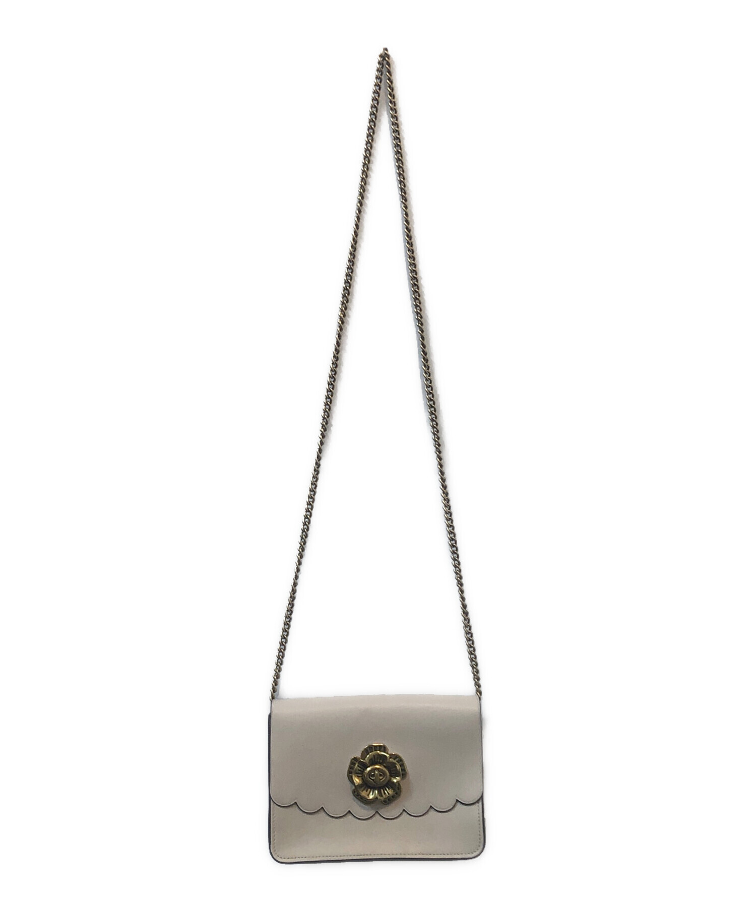 中古・古着通販】COACH (コーチ) チェーンショルダーバッグ ベージュ 