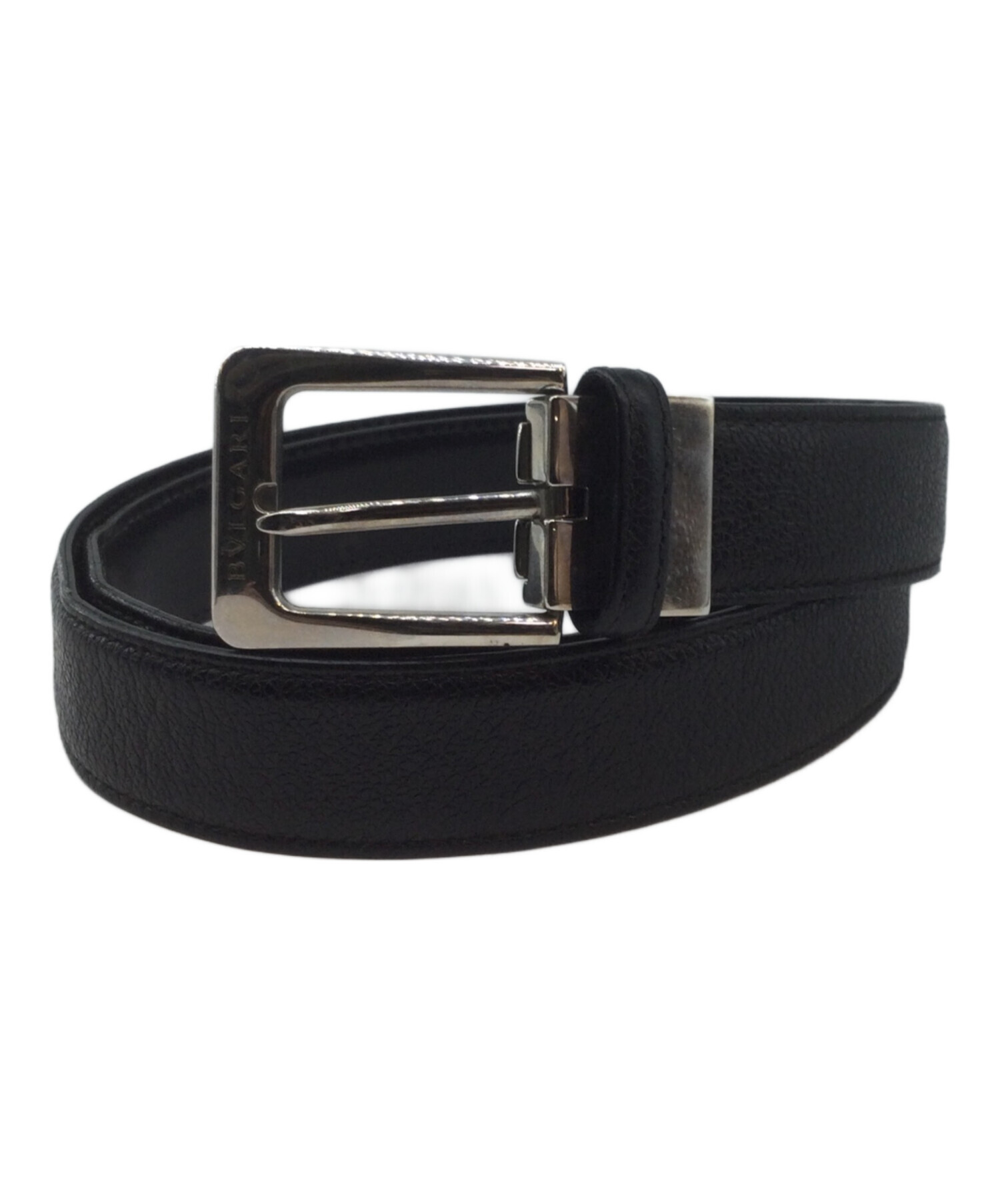 中古・古着通販】BVLGARI (ブルガリ) レザーベルト ブラック サイズ