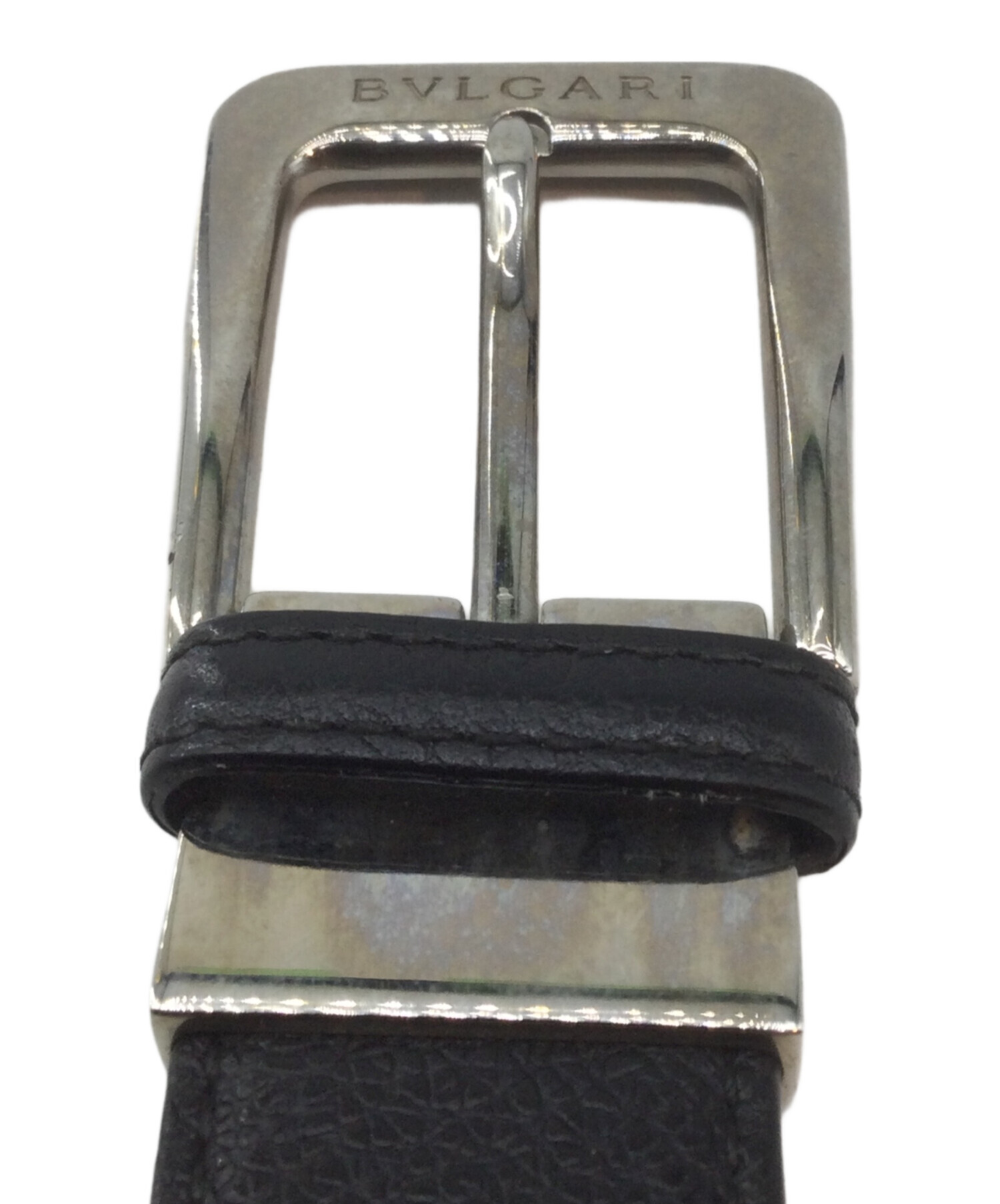 中古・古着通販】BVLGARI (ブルガリ) レザーベルト ブラック サイズ