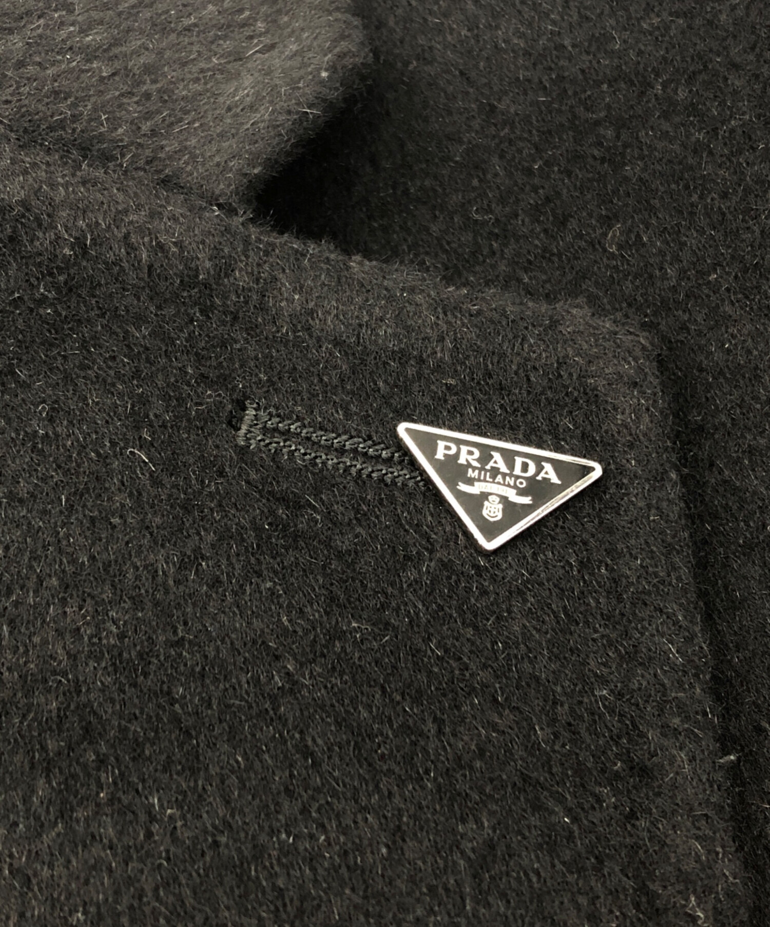 中古・古着通販】PRADA (プラダ) ウールコート ブラック サイズ:40