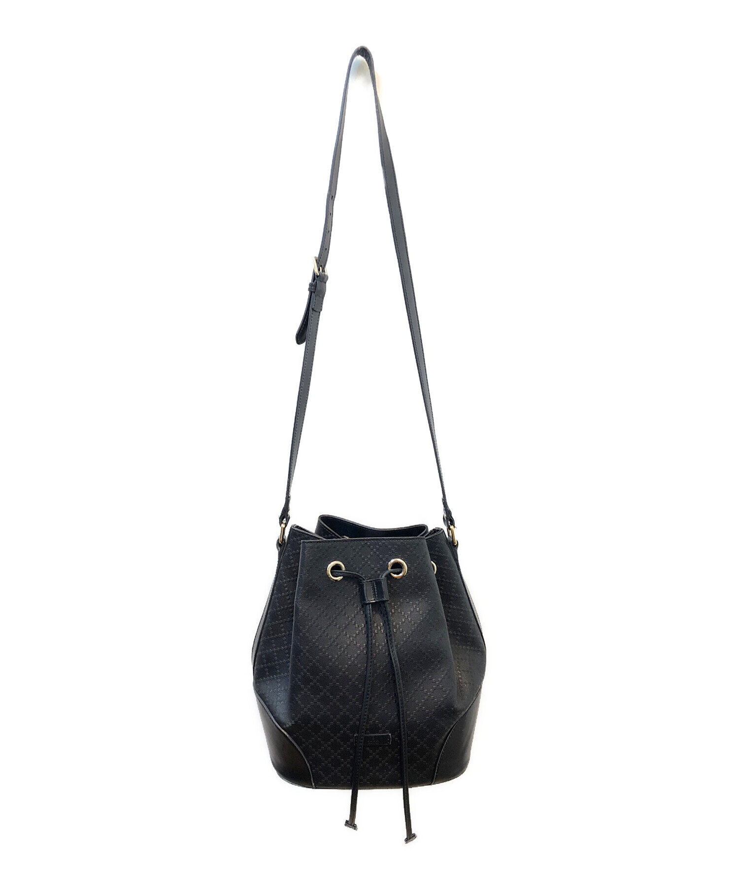 本物　グッチ　巾着ショルダーバッグ 中古・古着通販】GUCCI (グッチ) 巾着ショルダーバッグ ブラック