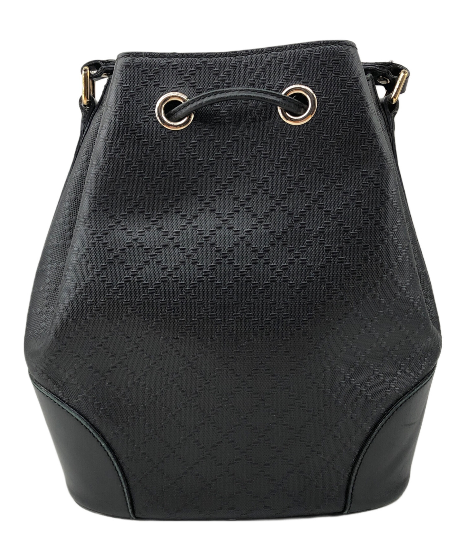 中古・古着通販】GUCCI (グッチ) 巾着ショルダーバッグ ブラック 