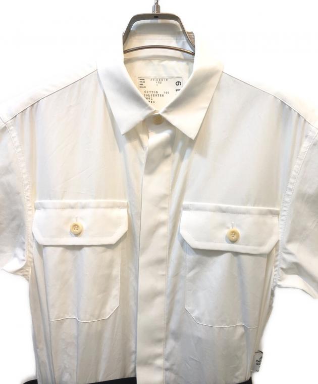 中古・古着通販】sacai (サカイ) 半袖ワンピース ホワイト×ブラック