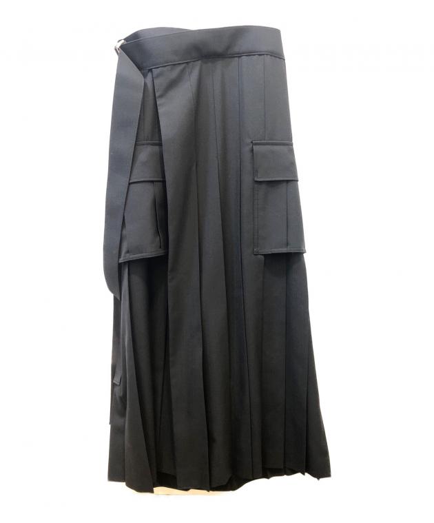 中古・古着通販】sacai (サカイ) 半袖ワンピース ホワイト×ブラック