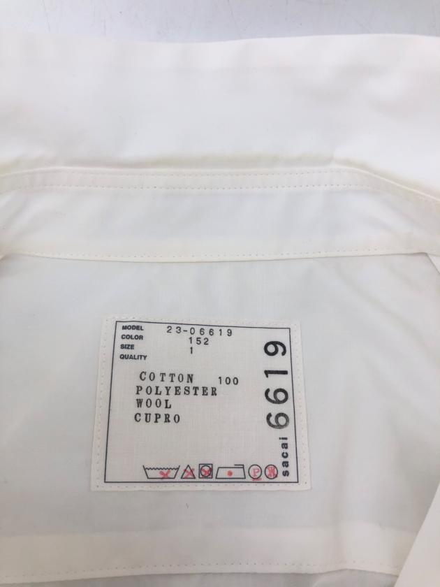 中古・古着通販】sacai (サカイ) 半袖ワンピース ホワイト×ブラック