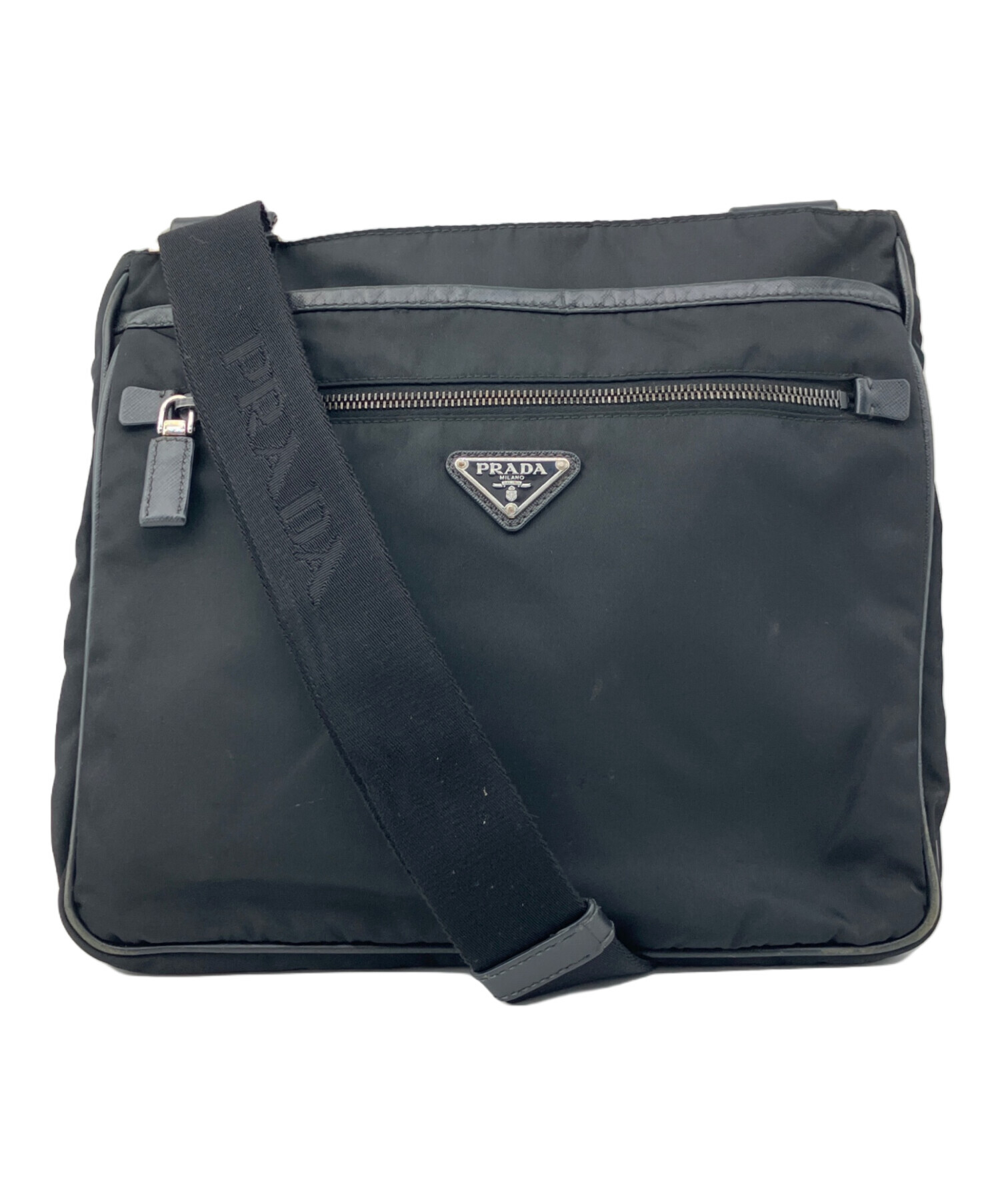 中古・古着通販】PRADA (プラダ) ナイロンショルダーバッグ ブラック