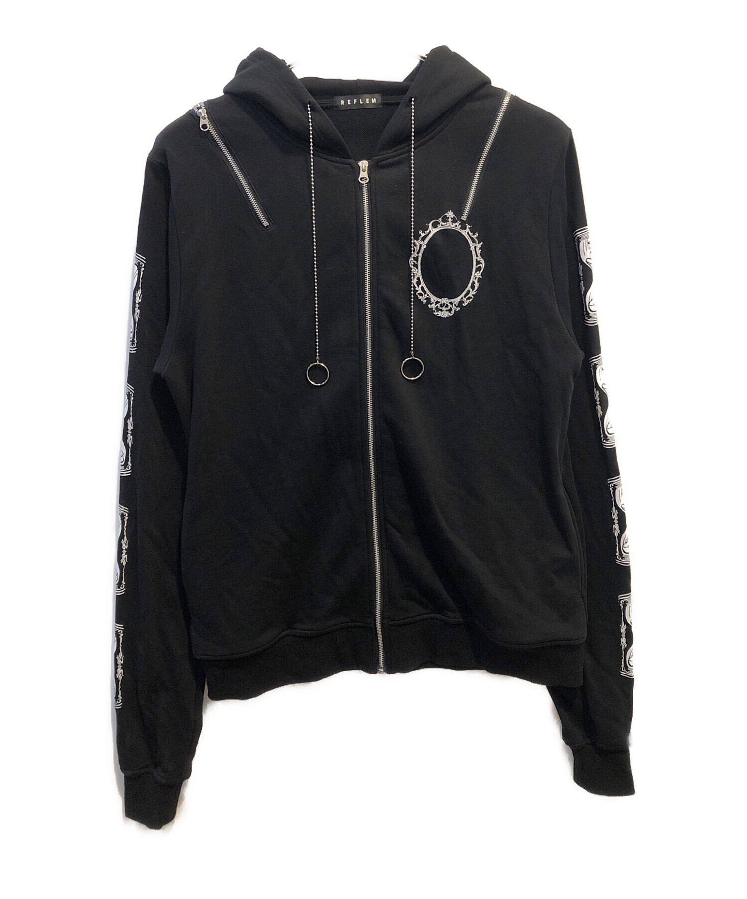 中古・古着通販】REFLEM (レフレム) ジップパーカー ブラック サイズ