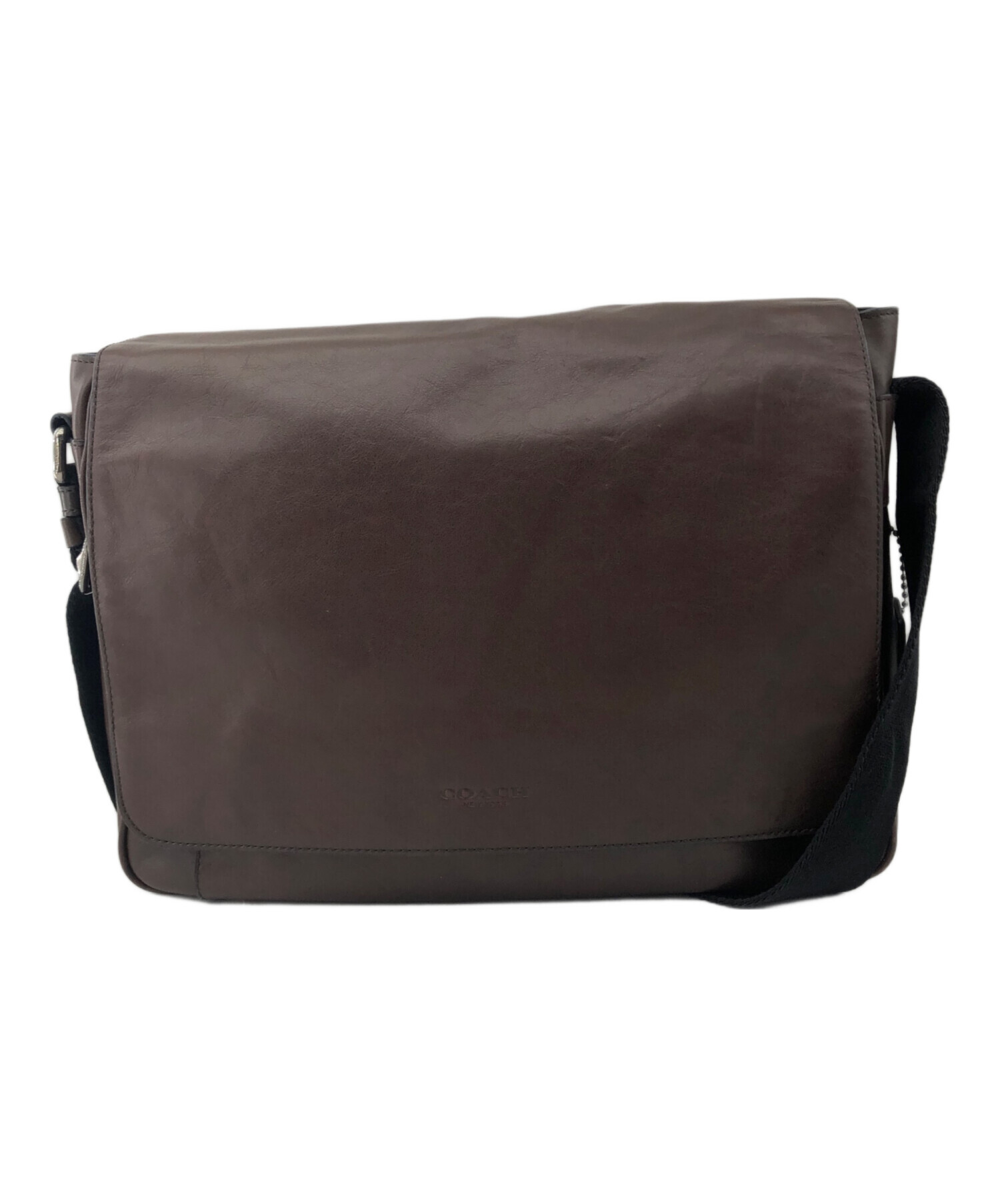 中古・古着通販】COACH (コーチ) レザーショルダーバッグ ブラウン
