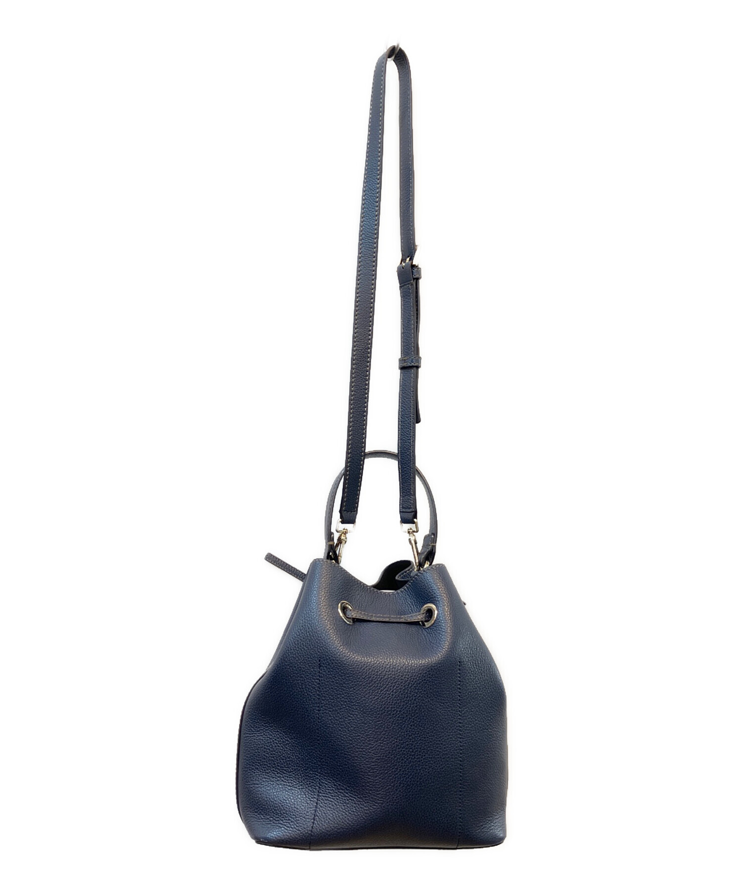 中古・古着通販】FURLA (フルラ) 巾着ショルダーバッグ ネイビー