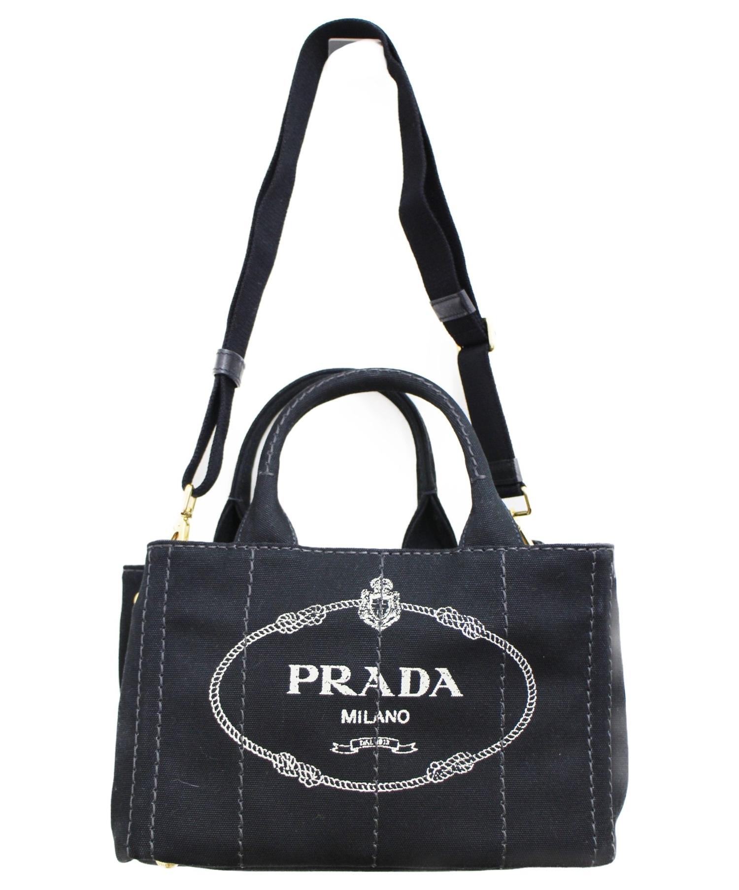 中古・古着通販】PRADA (プラダ) ミニカナパ/ハンドバッグ ブラック 