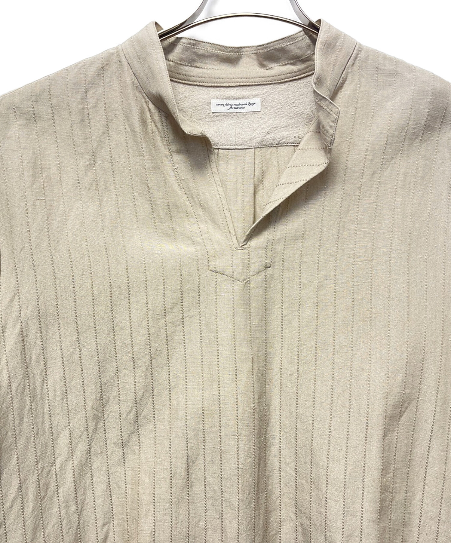 中古・古着通販】sus-sous (シュス) スキッパーシャツ ベージュ サイズ