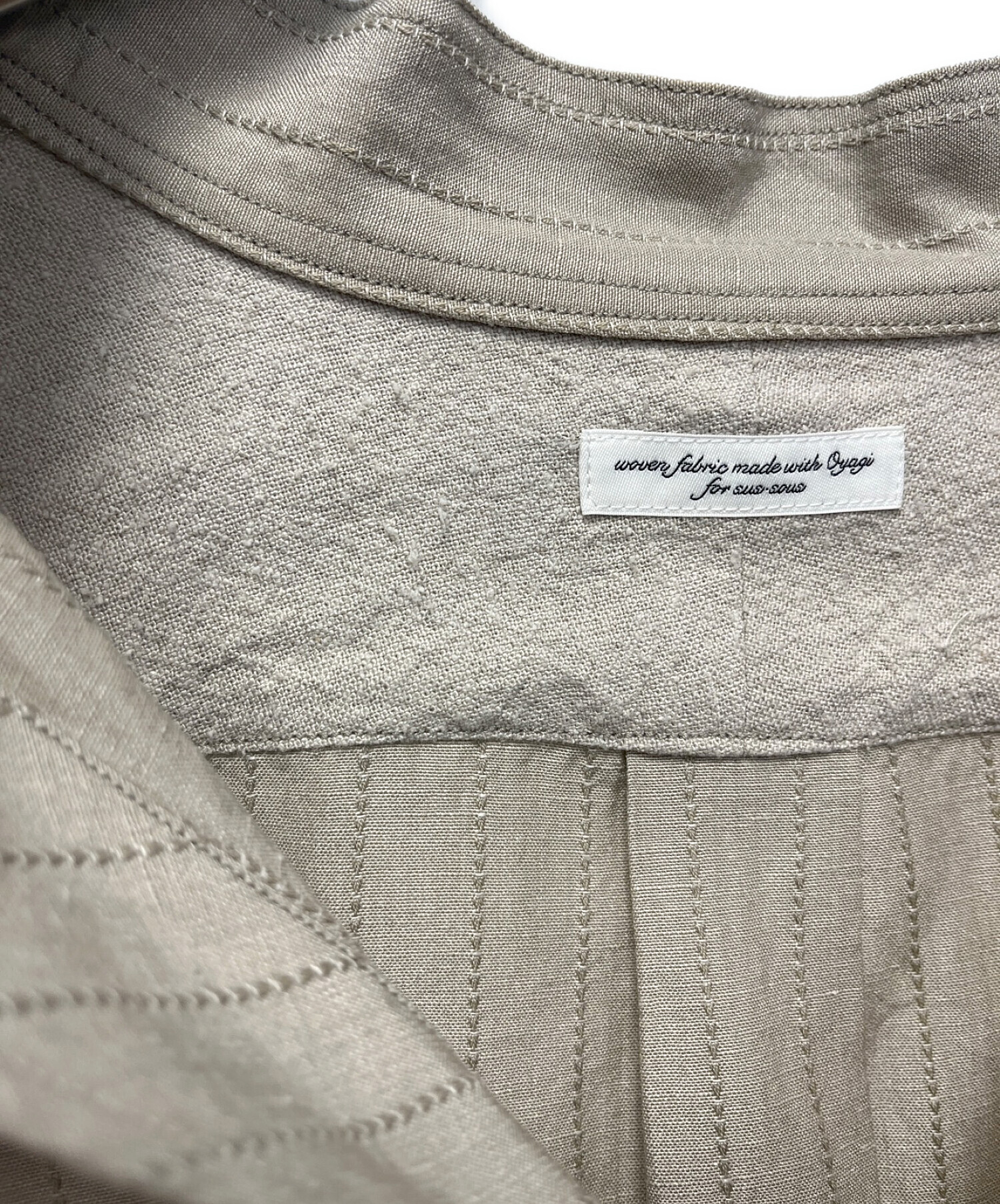 中古・古着通販】sus-sous (シュス) スキッパーシャツ ベージュ サイズ