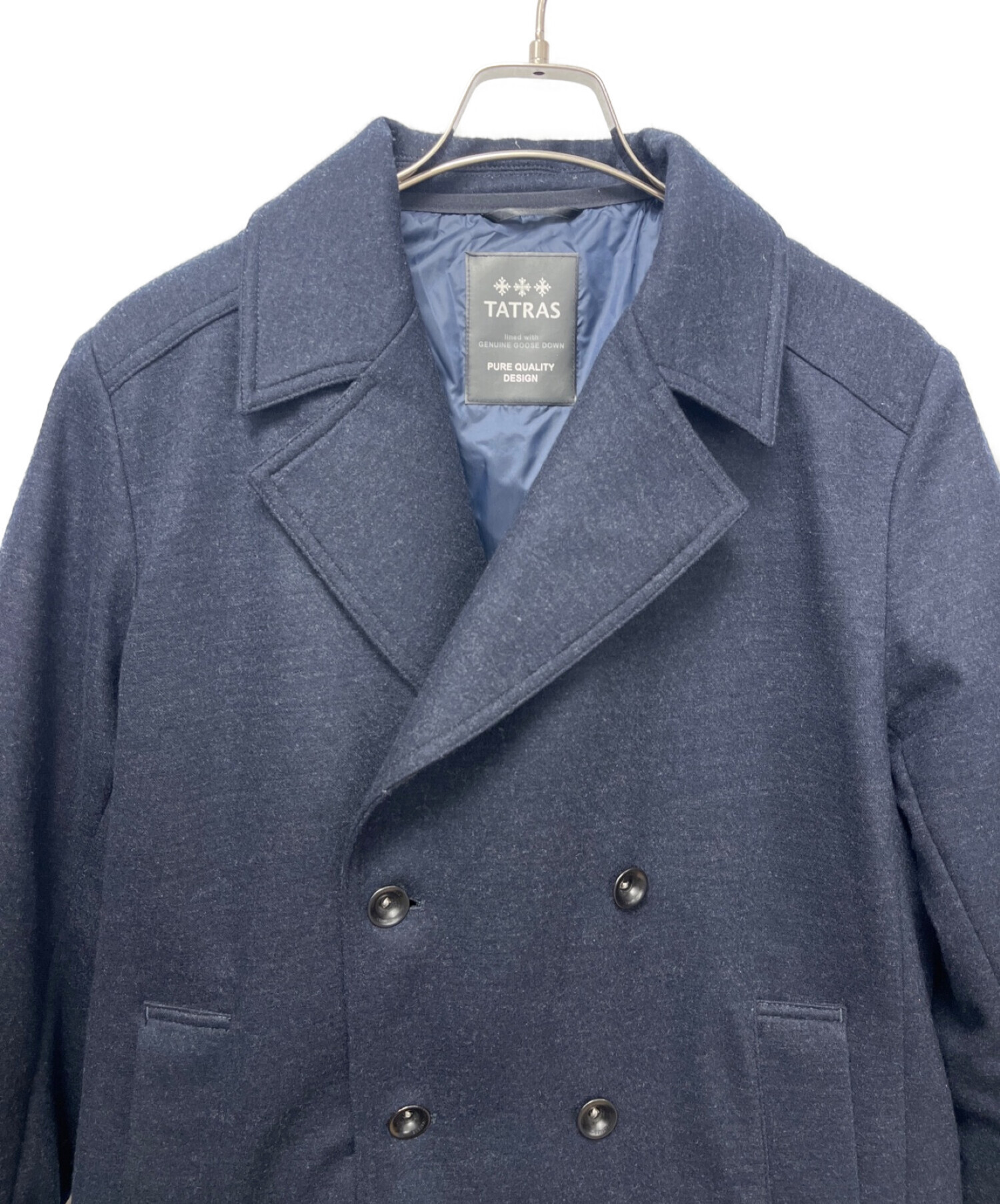 中古・古着通販】TATRAS (タトラス) ダウンライナー付Pコート ネイビー