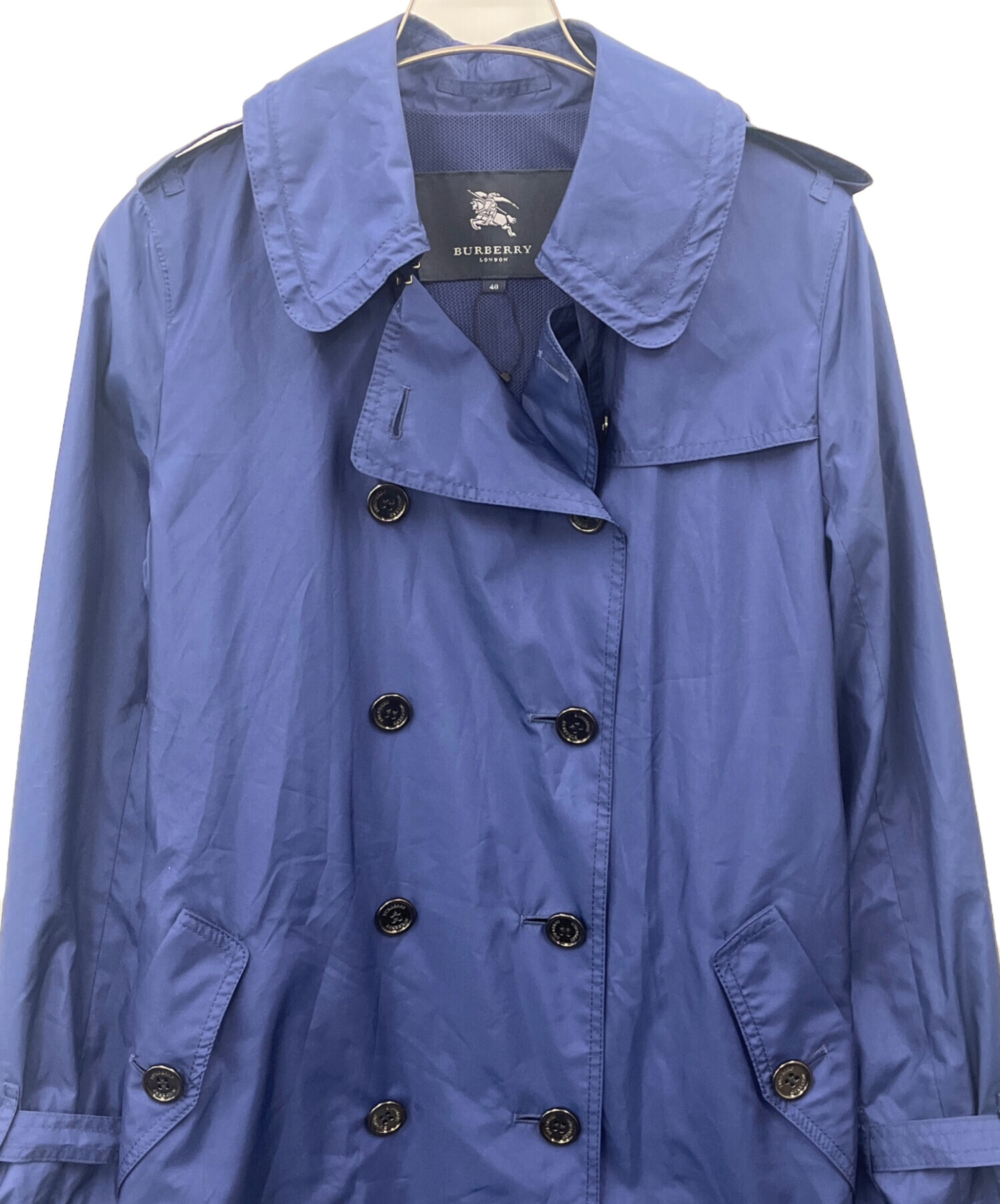 中古・古着通販】BURBERRY (バーバリー) ナイロンコート ネイビー