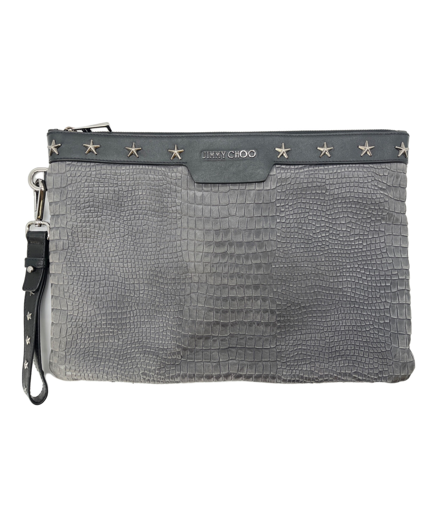 中古・古着通販】JIMMY CHOO (ジミーチュウ) 型押しクラッチバッグ