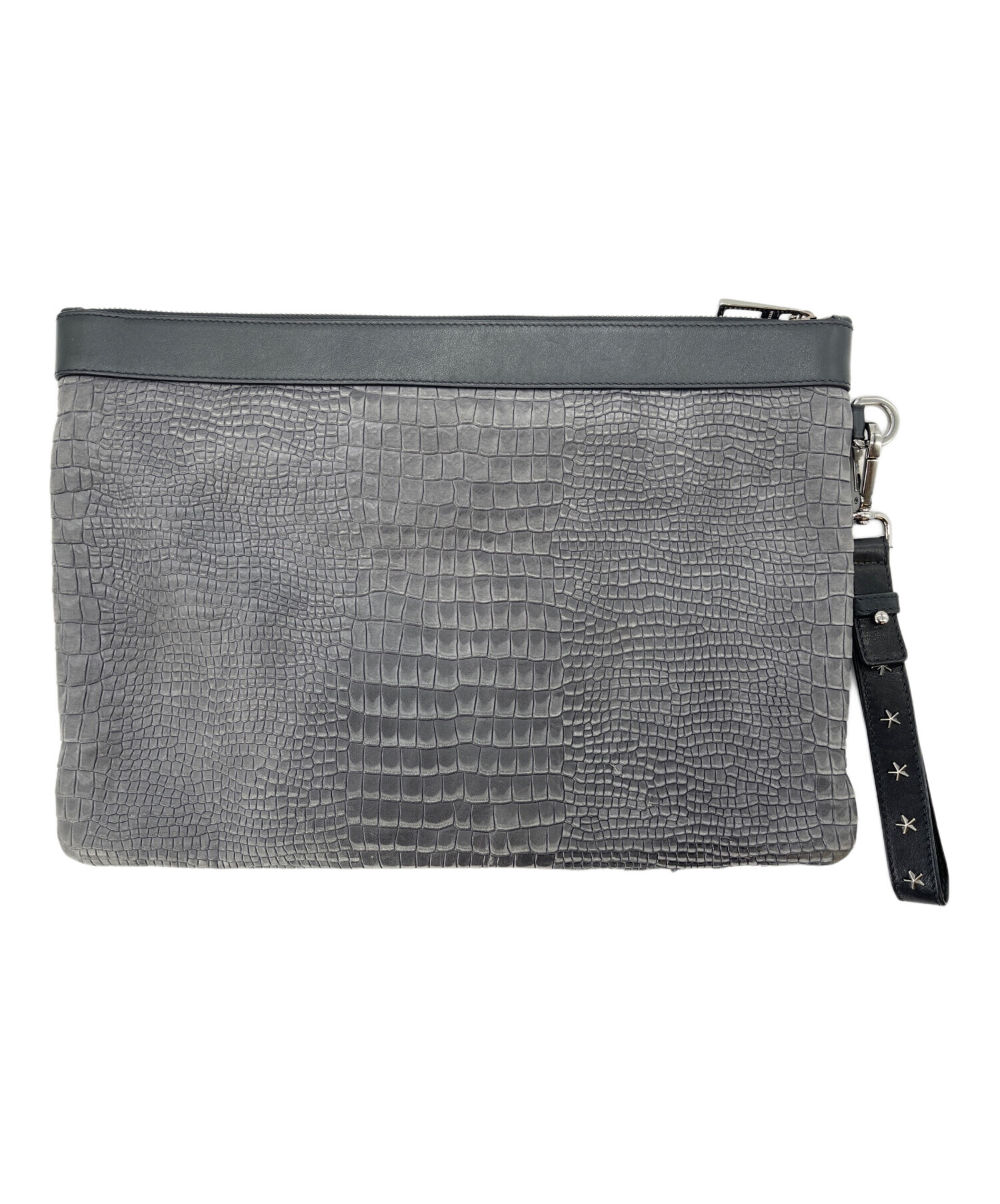 中古・古着通販】JIMMY CHOO (ジミーチュウ) 型押しクラッチバッグ