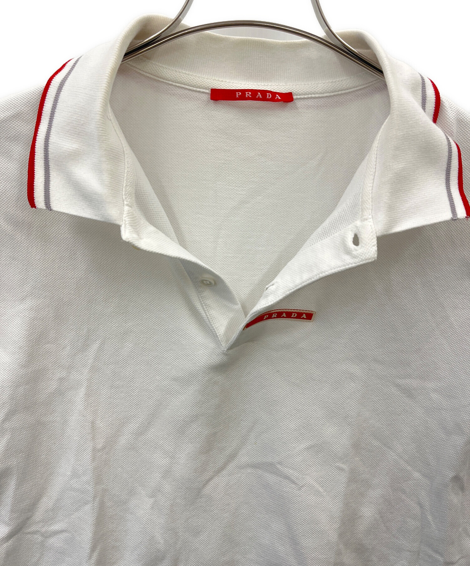 PRADA SPORT プラダスポーツ ポロシャツ ホワイト 白 XL 【公式通販】