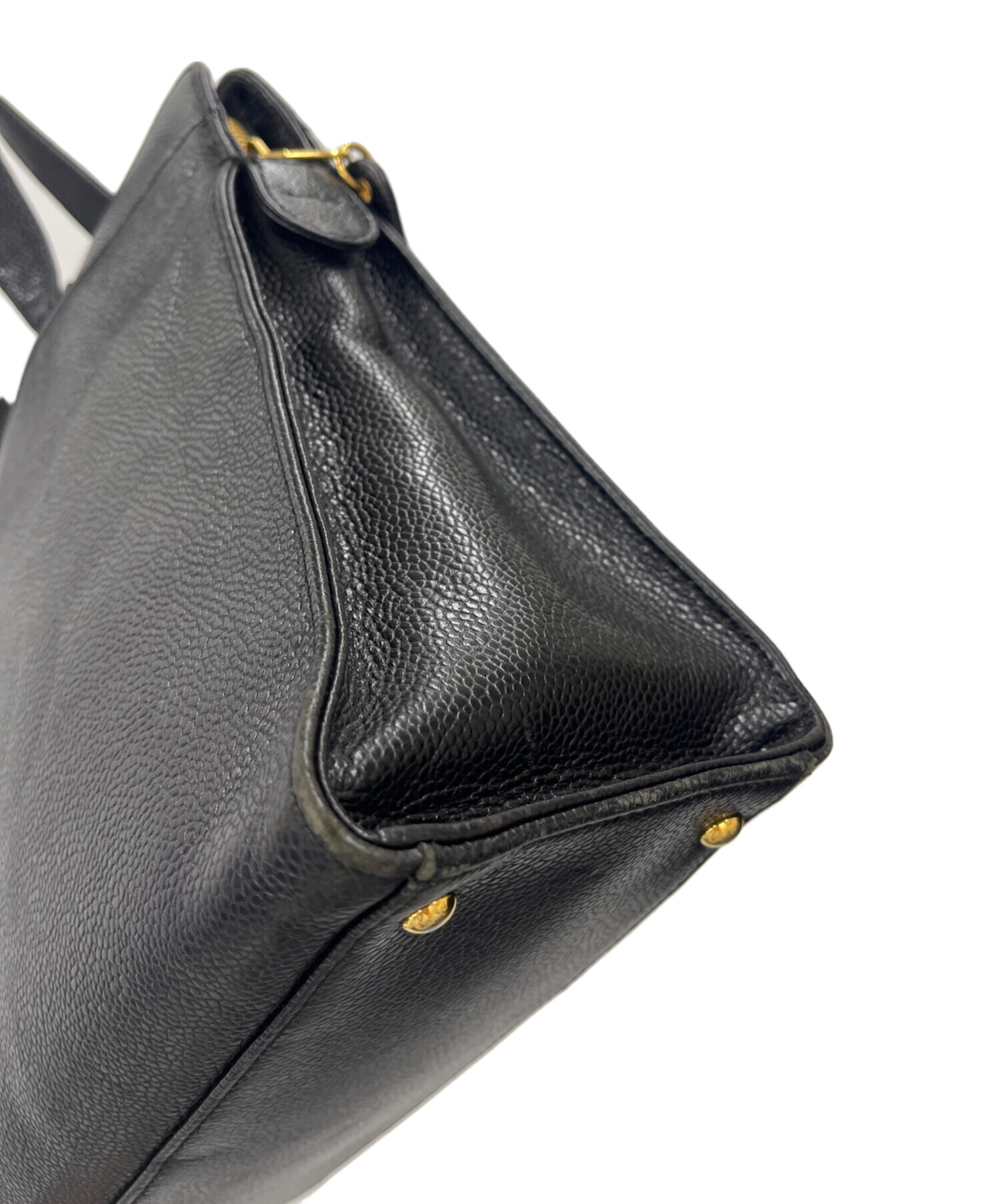 中古・古着通販】CHANEL (シャネル) ロゴトートバッグ ブラック