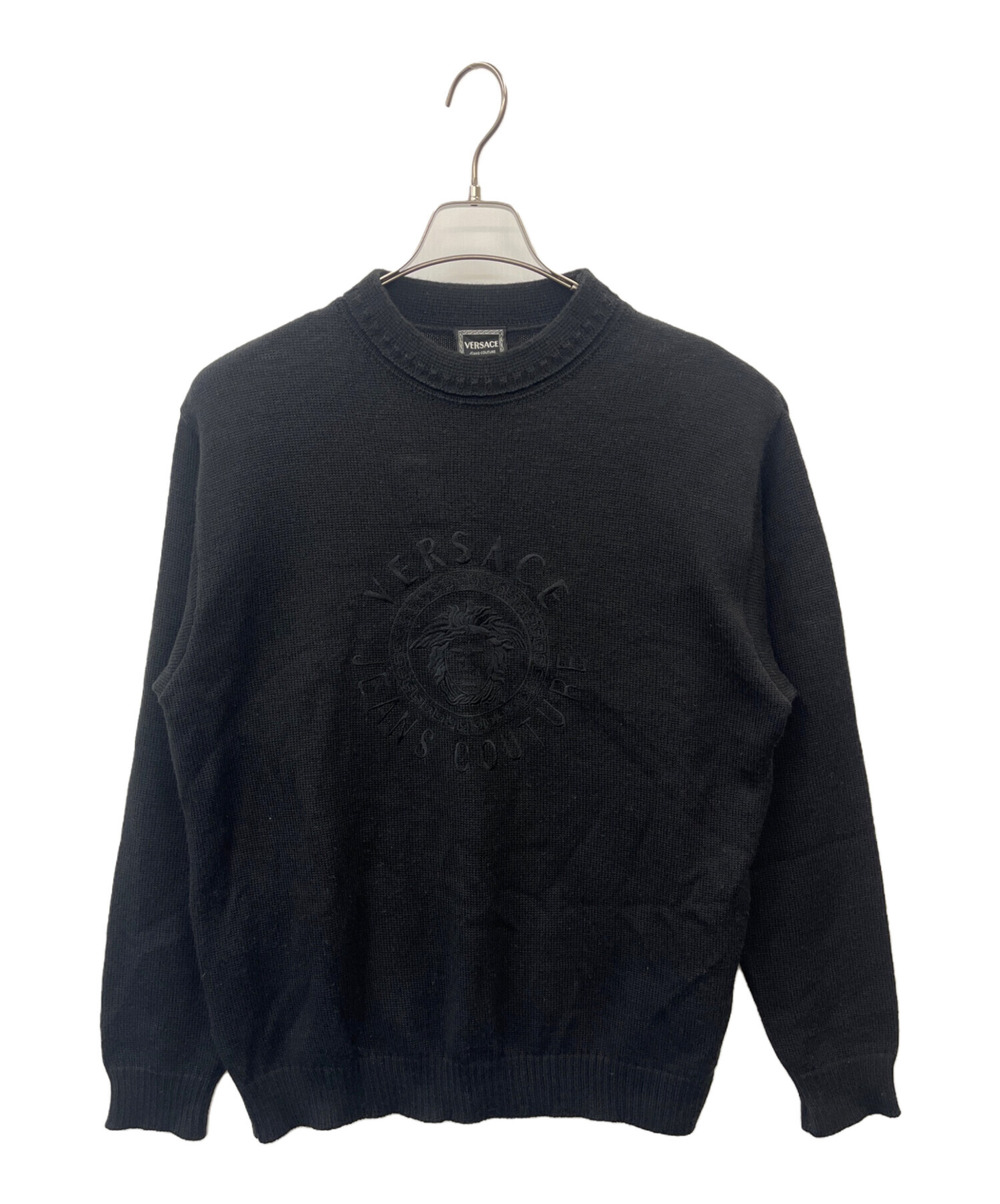 152]ヴェルサーチェジーンズクチュール刺繍ロゴフルジップジャケットブルゾン古着 152]ヴェルサーチェジーンズクチュール刺繍ロゴフルジップ