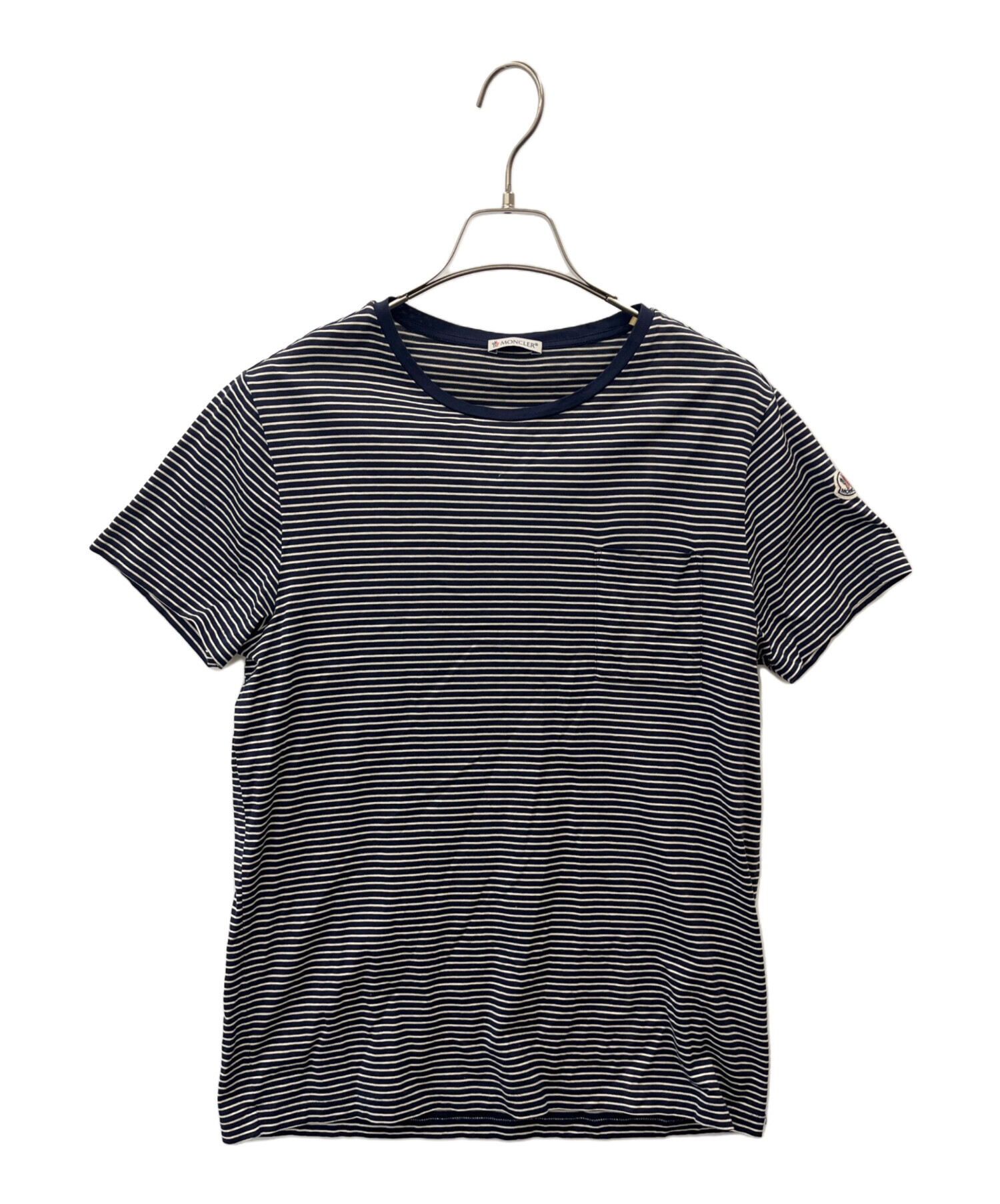 中古・古着通販】MONCLER (モンクレール) ボーダーカットソー ネイビー 