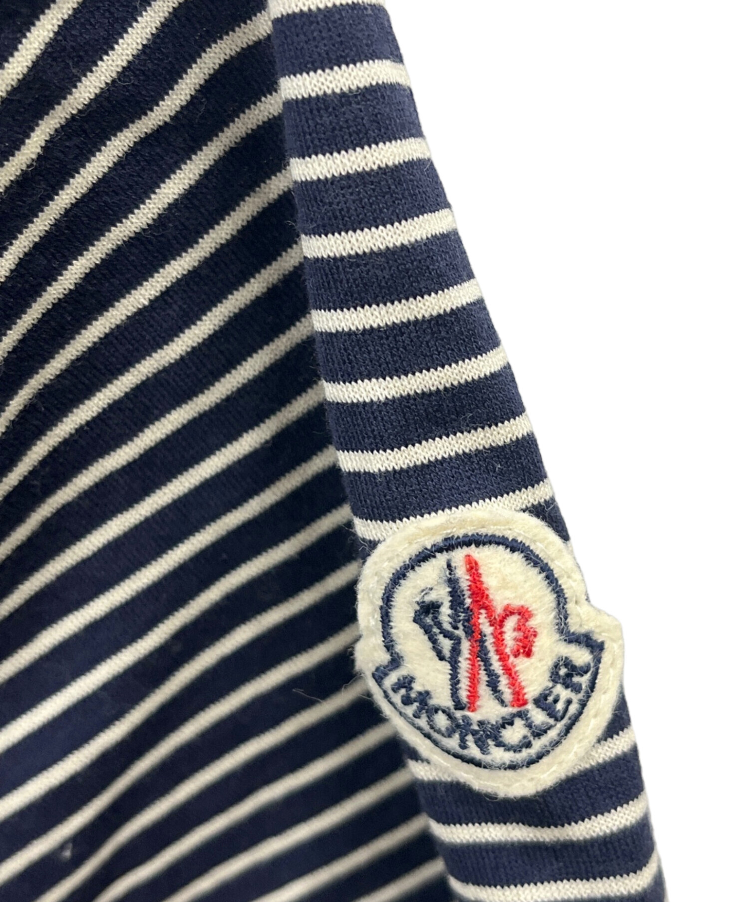 中古・古着通販】MONCLER (モンクレール) ボーダーカットソー ネイビー 