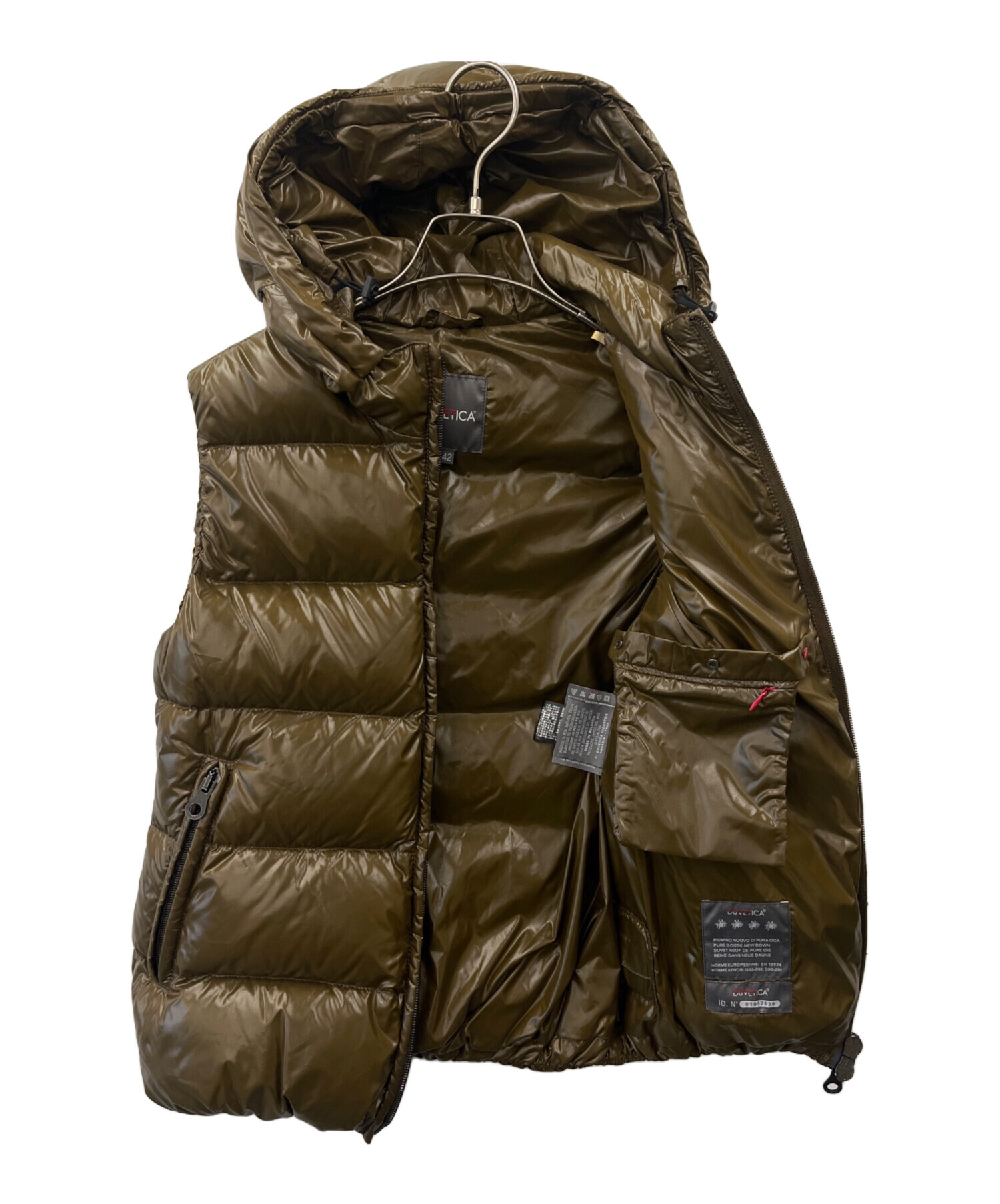 DUVETICA フード付きダウンベスト 42 ブラウン 中古・古着通販】DUVETICA (デュベティカ) DUVETICA ダウンベスト