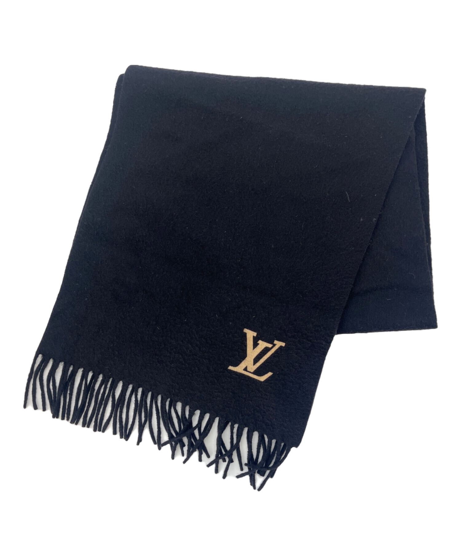 ルイヴィトン カシミヤ マフラー ブラック LOUIS VUITTON カシミア