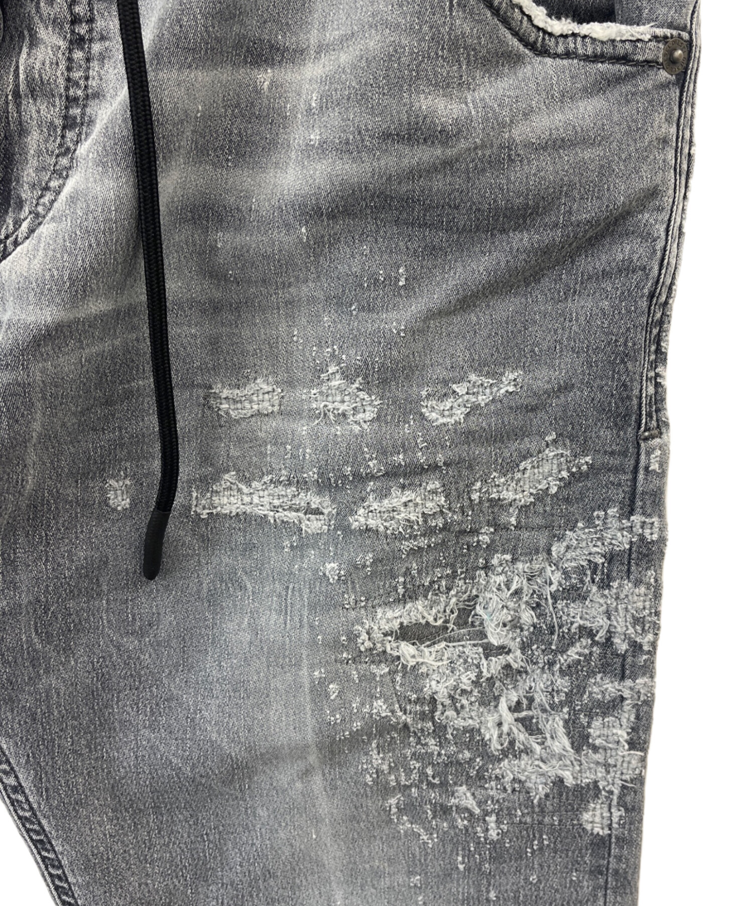 中古・古着通販】DIESEL (ディーゼル) ダメージ加工デニムパンツ 