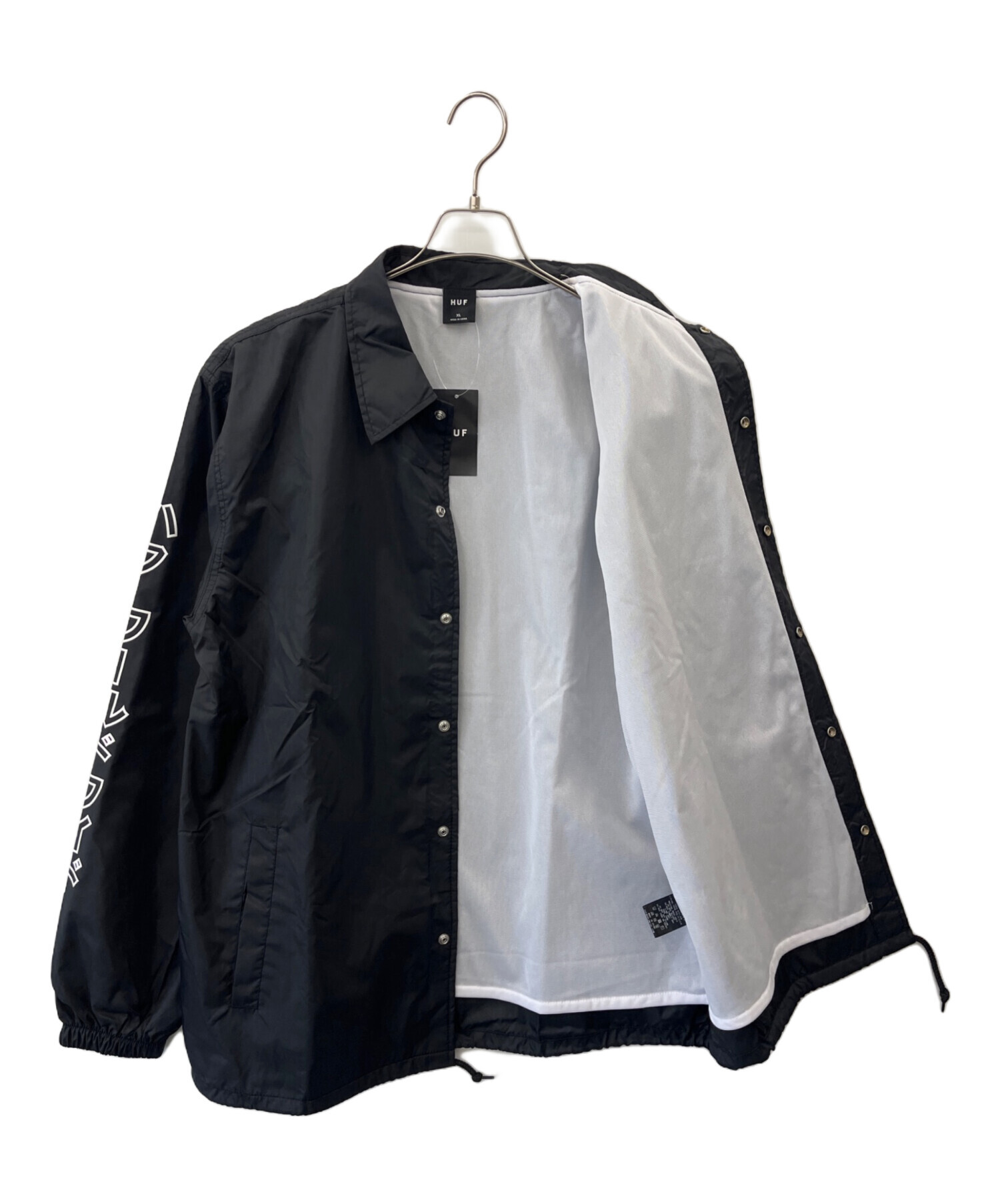 中古・古着通販】HUF (ハフ) コーチジャケット ブラック サイズ:XL
