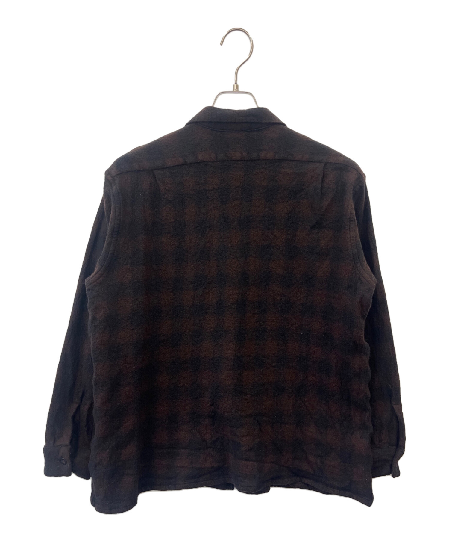 中古・古着通販】COMOLI (コモリ) ウールチェックオープンカラーシャツ