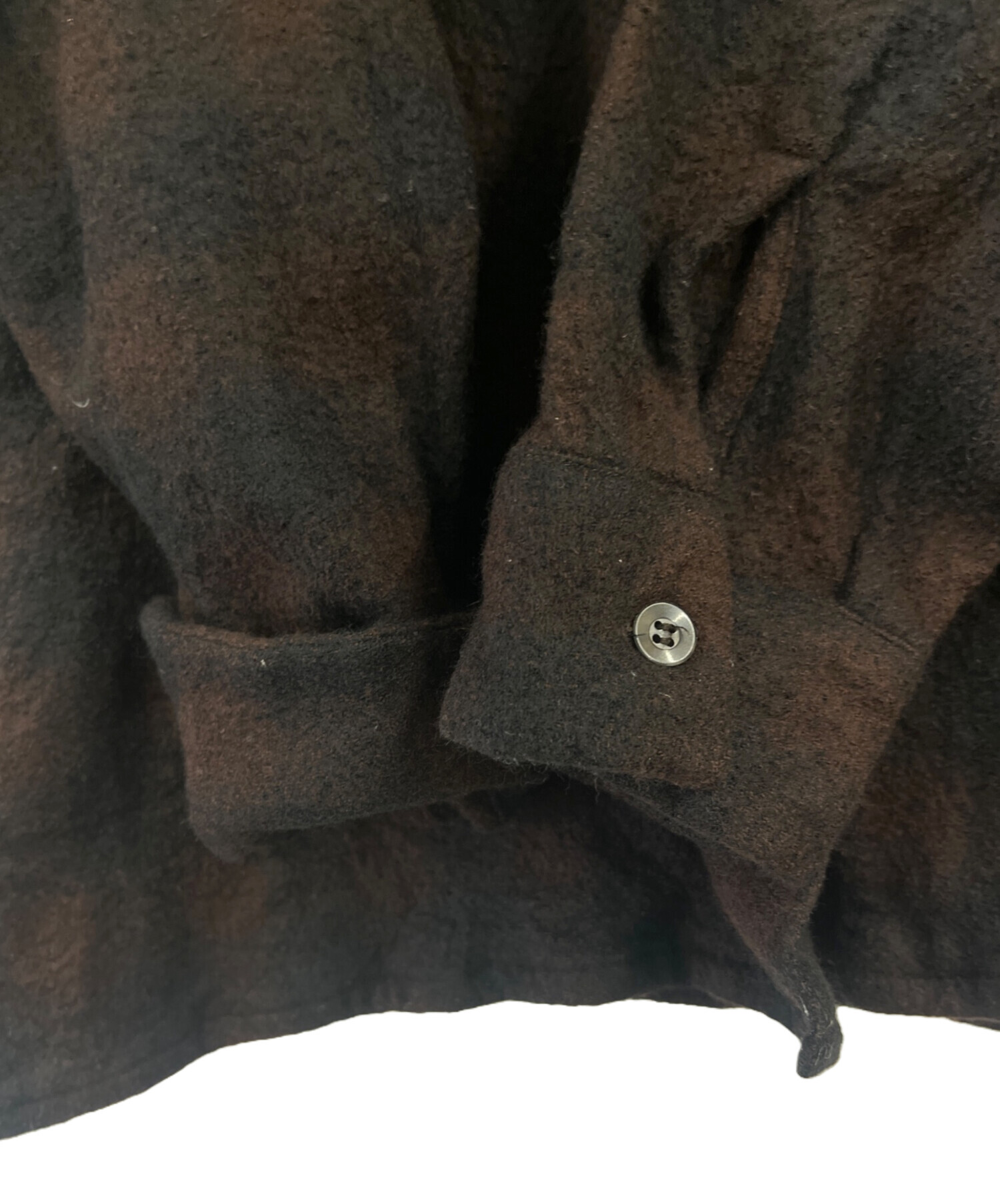 中古・古着通販】COMOLI (コモリ) ウールチェックオープンカラーシャツ 中古・古着通販】COMOLI (コモリ) ウールチェックオープンカラーシャツ