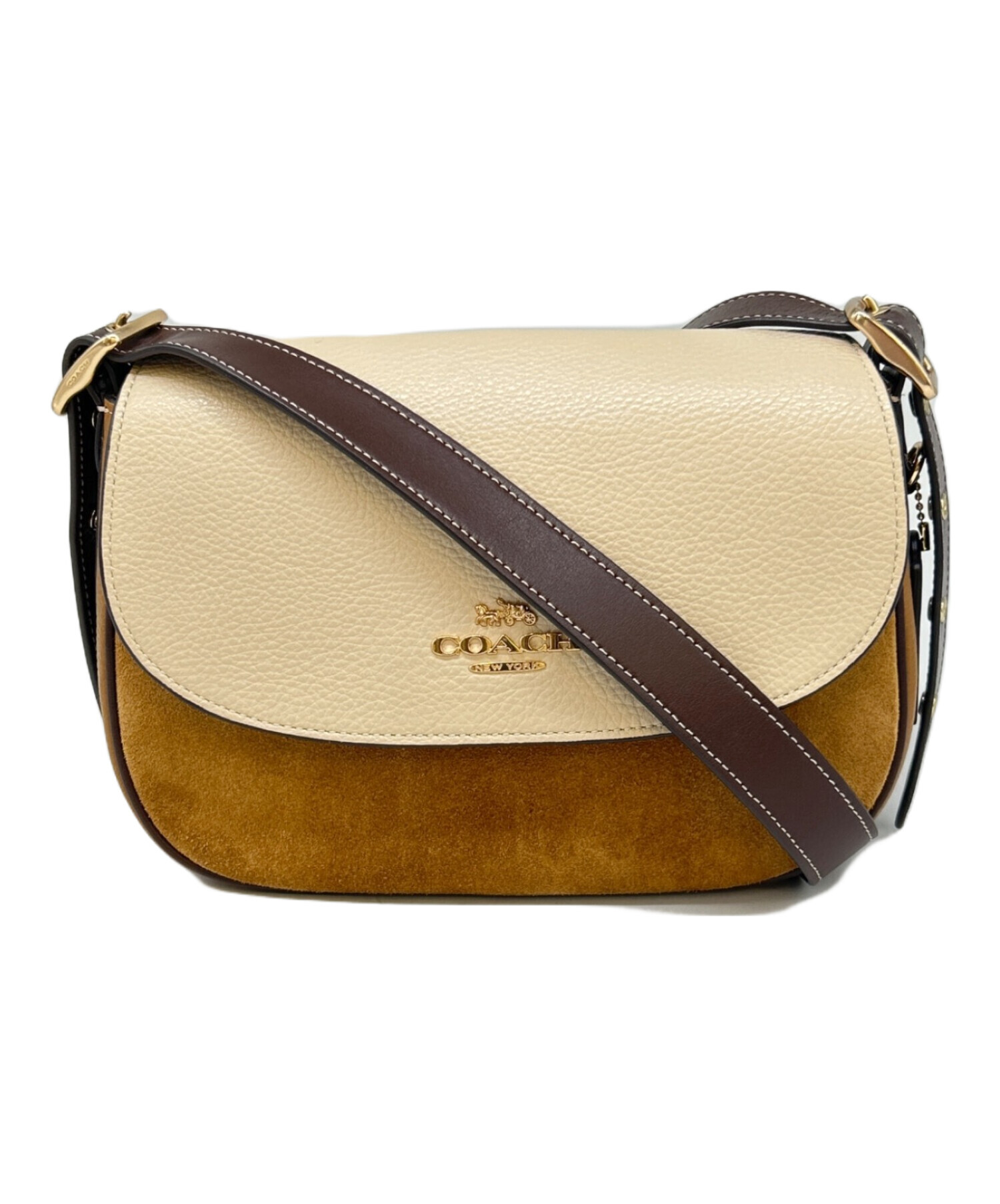 【最終値下げ】COACH ショルダーバッグ ブラウン イエロー 中古・古着通販】COACH (コーチ) COACH CB895 ショルダーバッグ