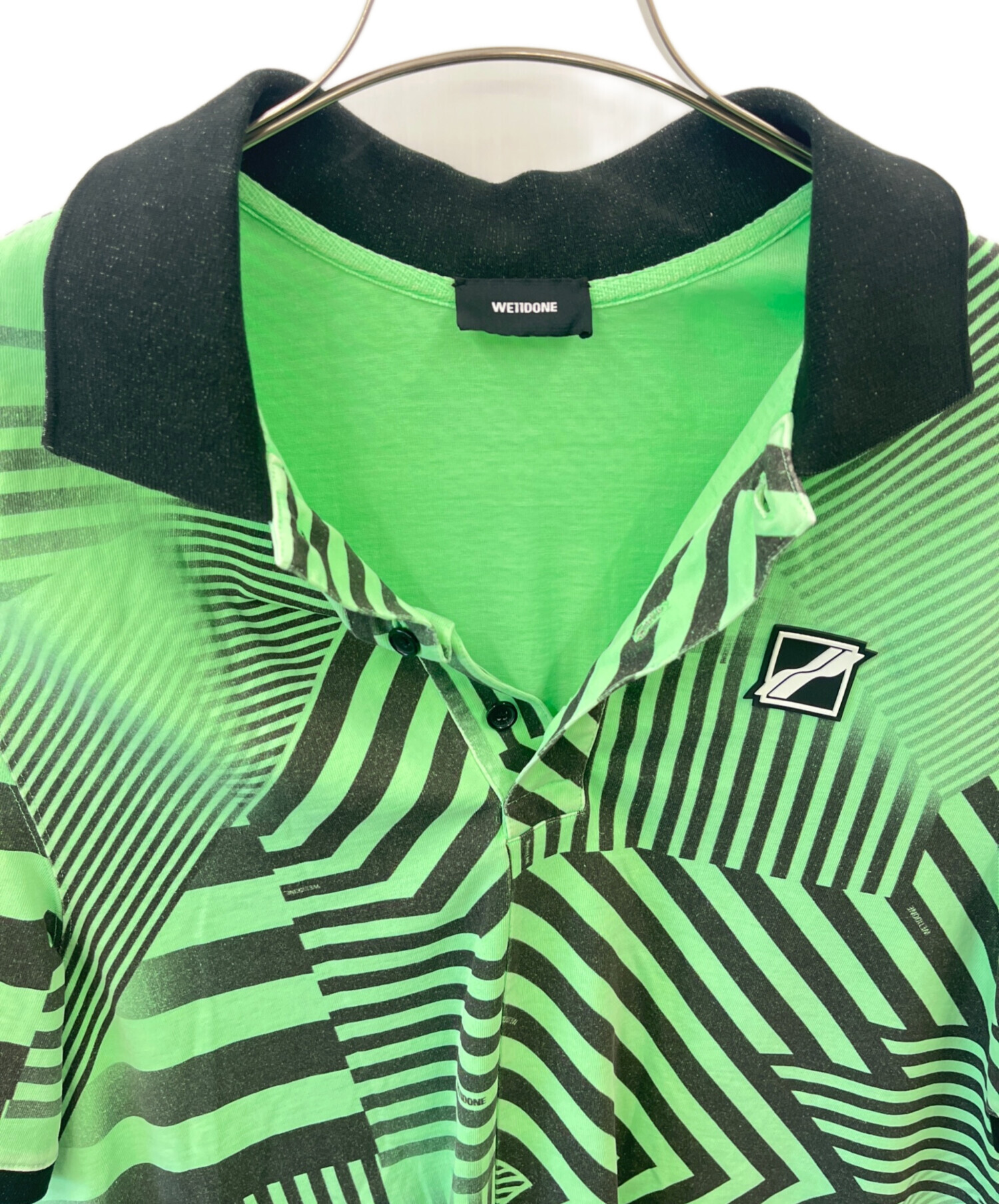 We11done ウェルダン ポロシャツ メンズ 【古着】【中古】 中古・古着通販】WE11DONE (ウェルダン) WE11DONE 半袖ポロシャツ 黄緑