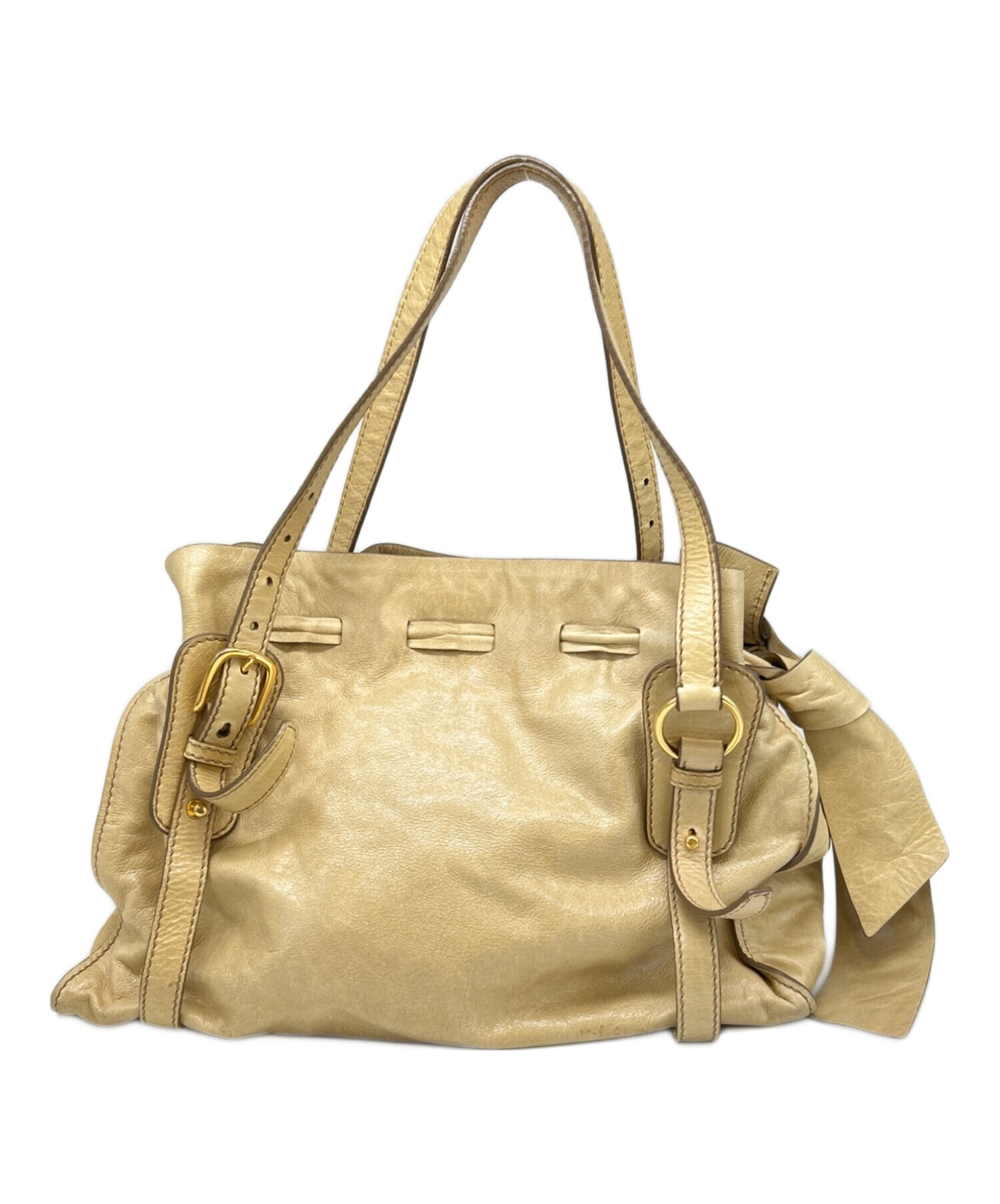 中古・古着通販】MIU MIU (ミュウミュウ) MIU MIU サイドリボンレザー