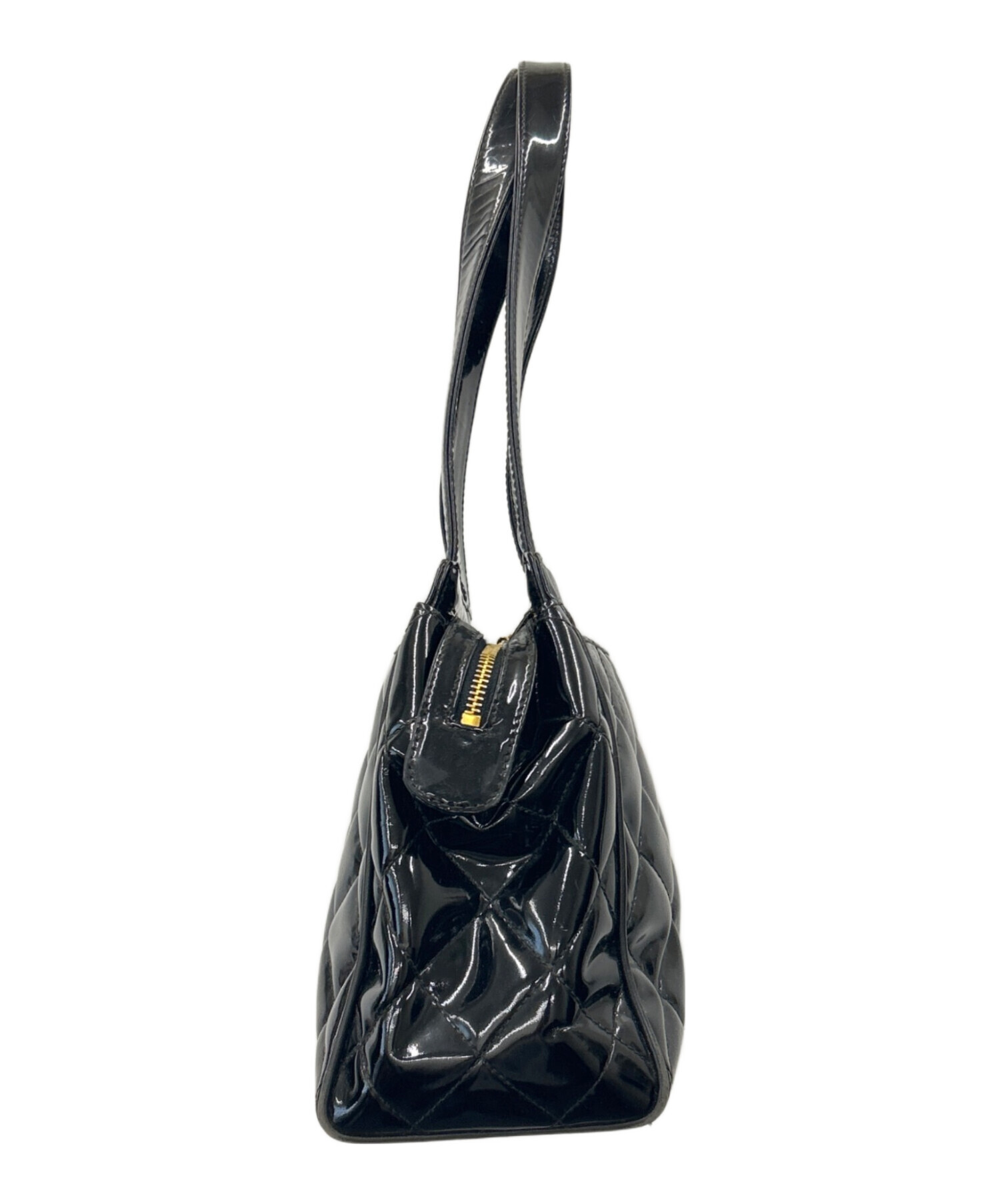 中古・古着通販】CHANEL (シャネル) CHANEL エナメルバッグ ブラック