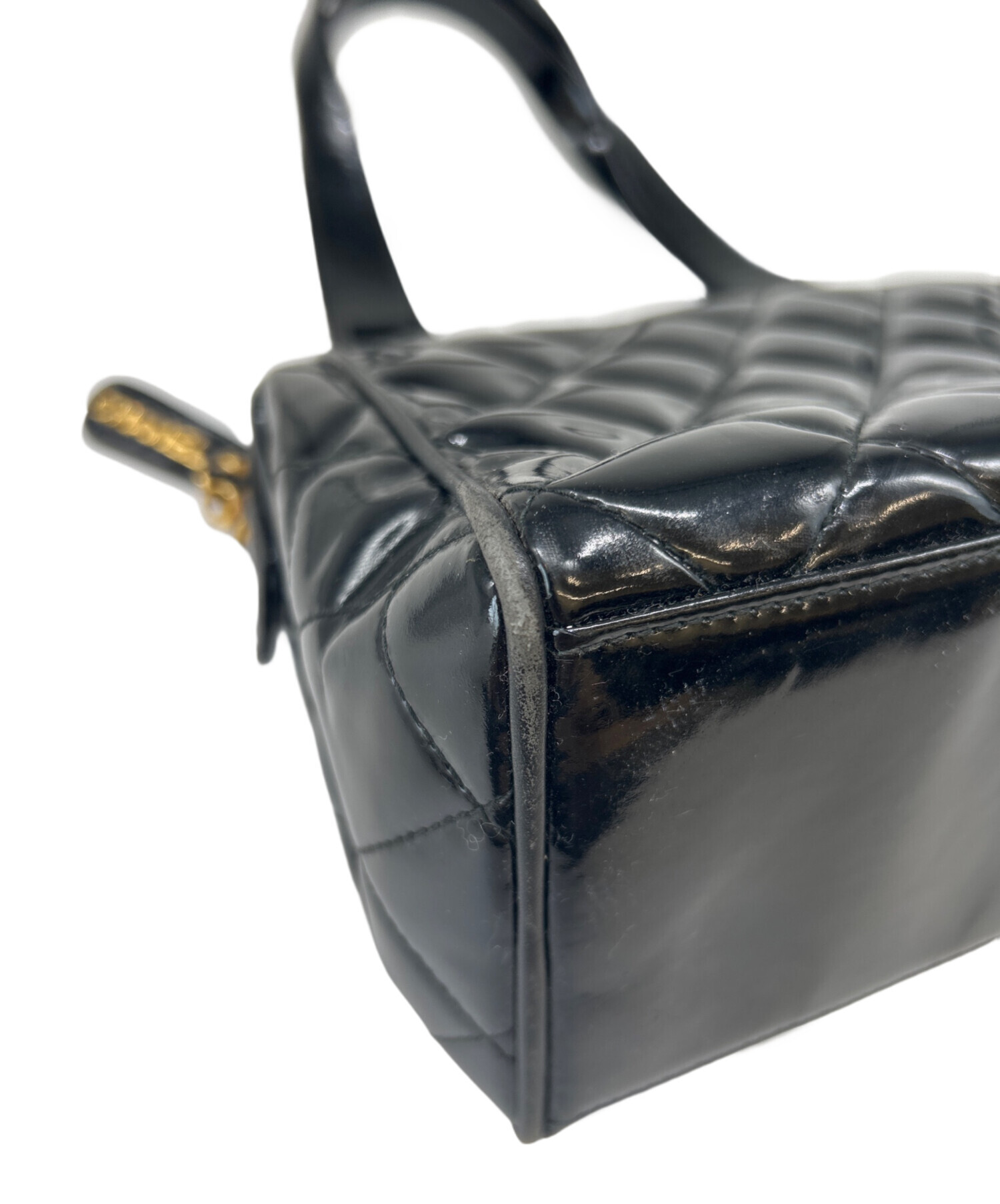中古・古着通販】CHANEL (シャネル) CHANEL エナメルバッグ ブラック