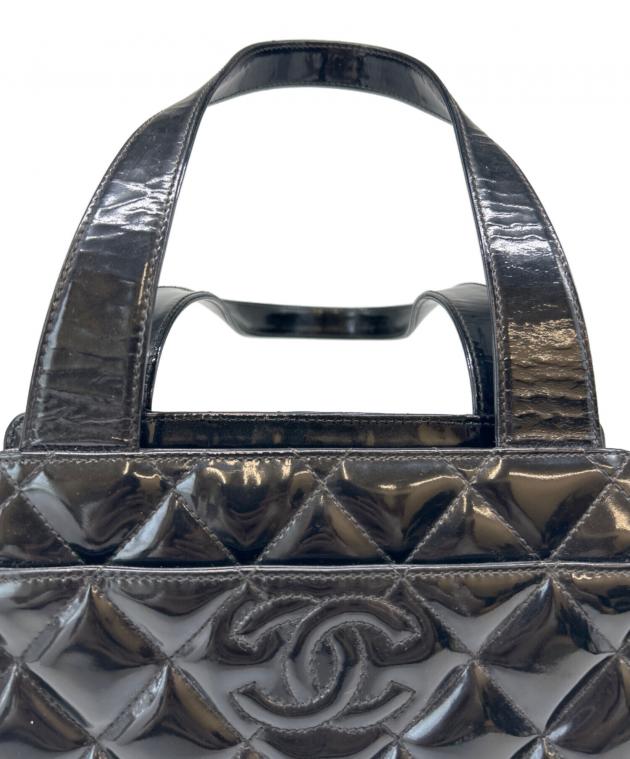 中古・古着通販】CHANEL (シャネル) CHANEL エナメルバッグ ブラック