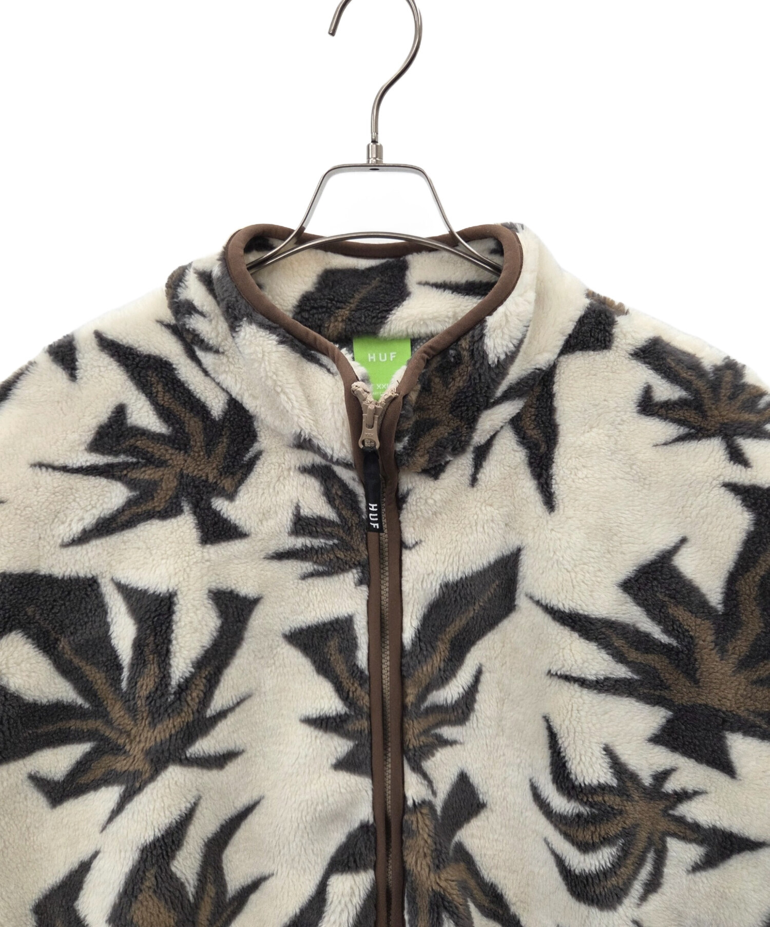 中古・古着通販】HUF (ハフ) HUF フリースジャケット ホワイト サイズ 