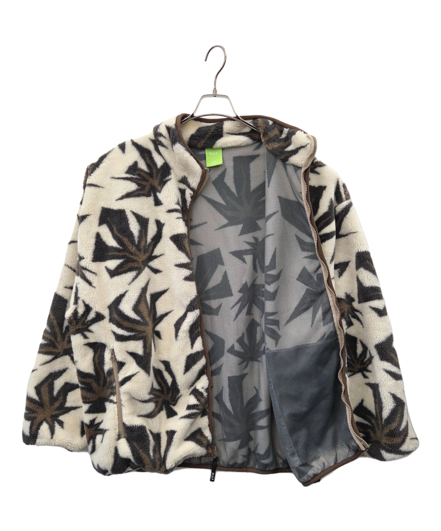 中古・古着通販】HUF (ハフ) HUF フリースジャケット ホワイト サイズ 