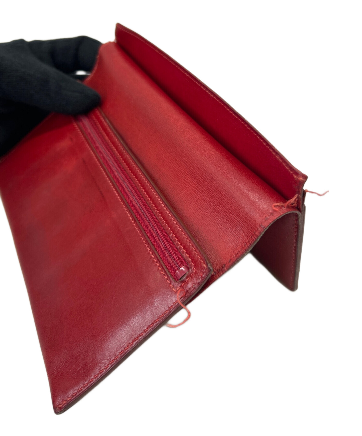 HERMES レザー 長財布 赤 中古・古着通販】HERMES (エルメス) HERMES 長財布 レッド｜ブランド