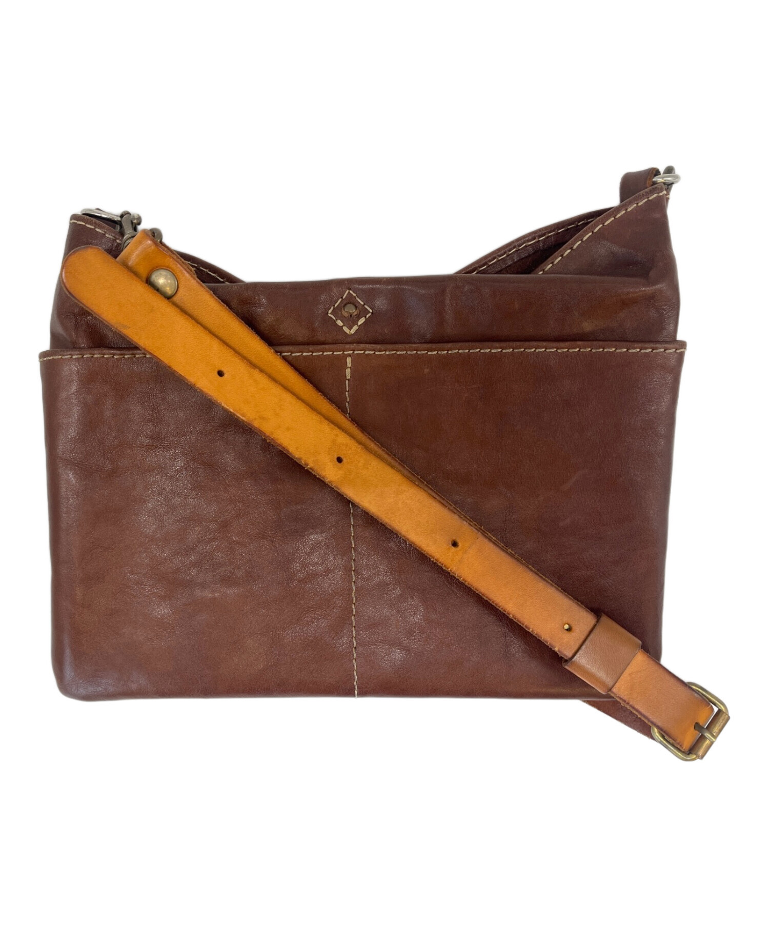 HERZレザー スマホショルダーバッグ ブラウン 中古・古着通販】Herz