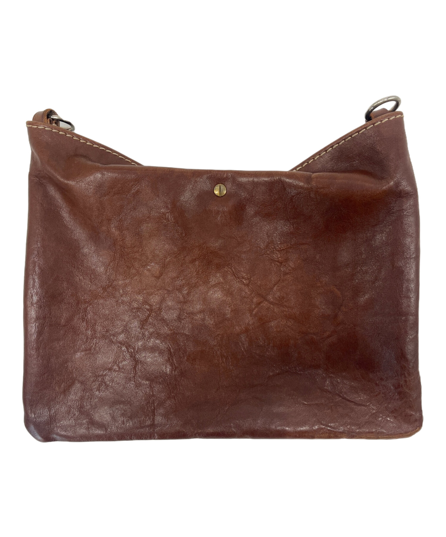 HERZ レザー ショルダーバッグ ブラウン 中古・古着通販】Herz (ヘルツ) Herz レザーショルダーバッグ ブラウン