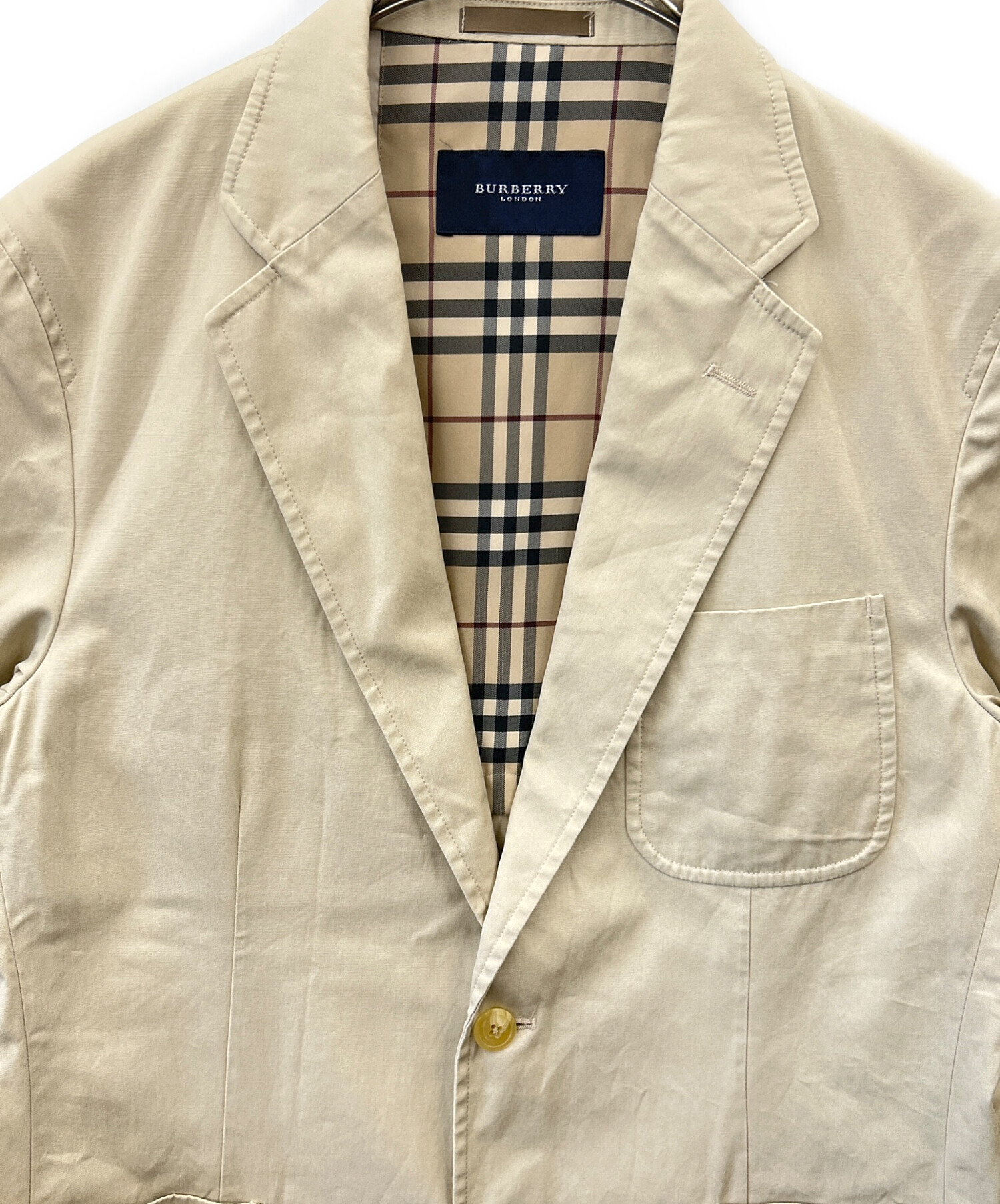 （美品）BURBERRY LONDON テーラードジャケット ベージュサイズ42 中古・古着通販】BURBERRY LONDON (バーバリーロンドン) BURBERRY