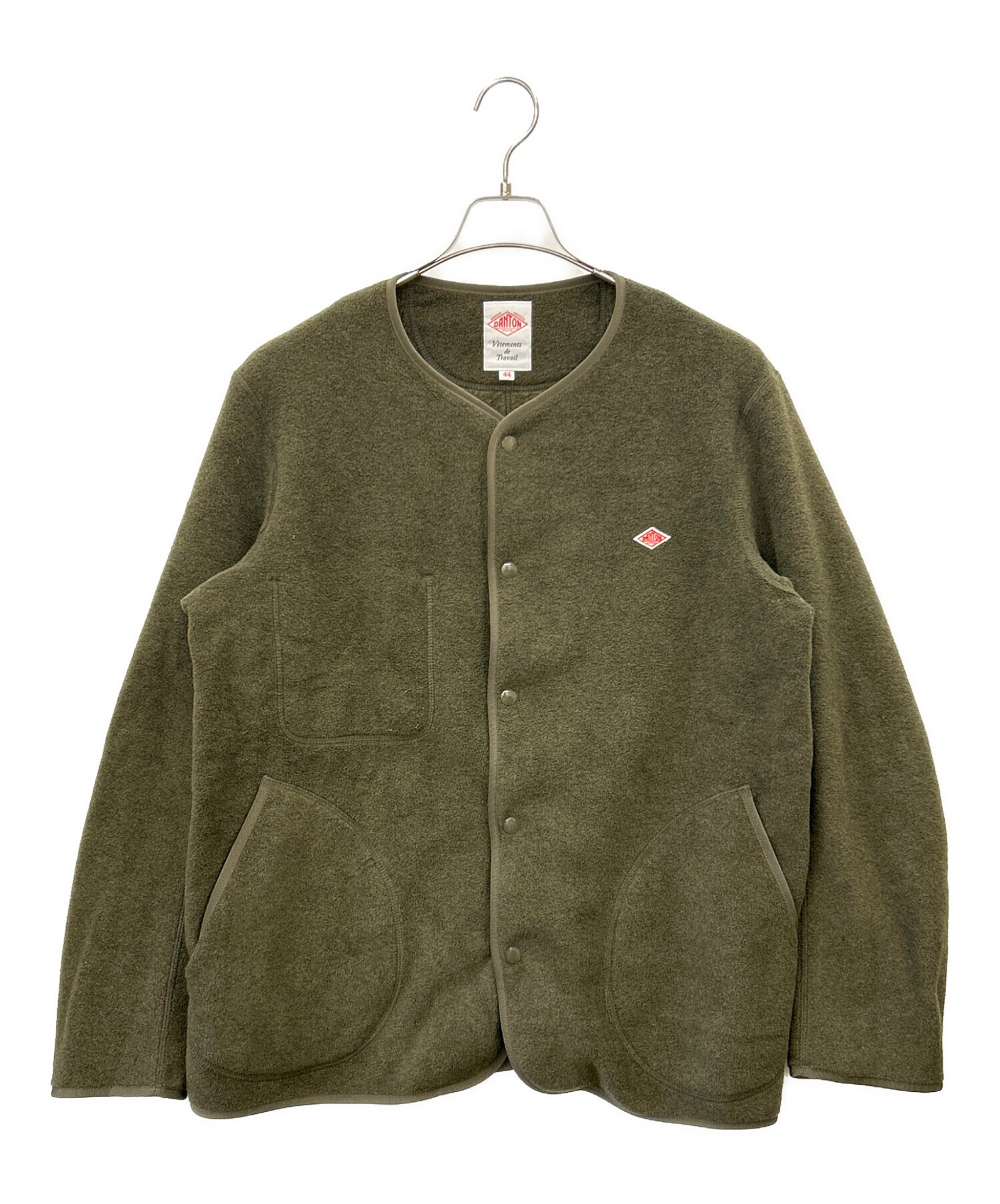 DANTON　FLEECE COLLARLESS JACKET サイズ44 中古・古着通販】DANTON (ダントン) DANTON FLEECE COLLARLESS JACKET