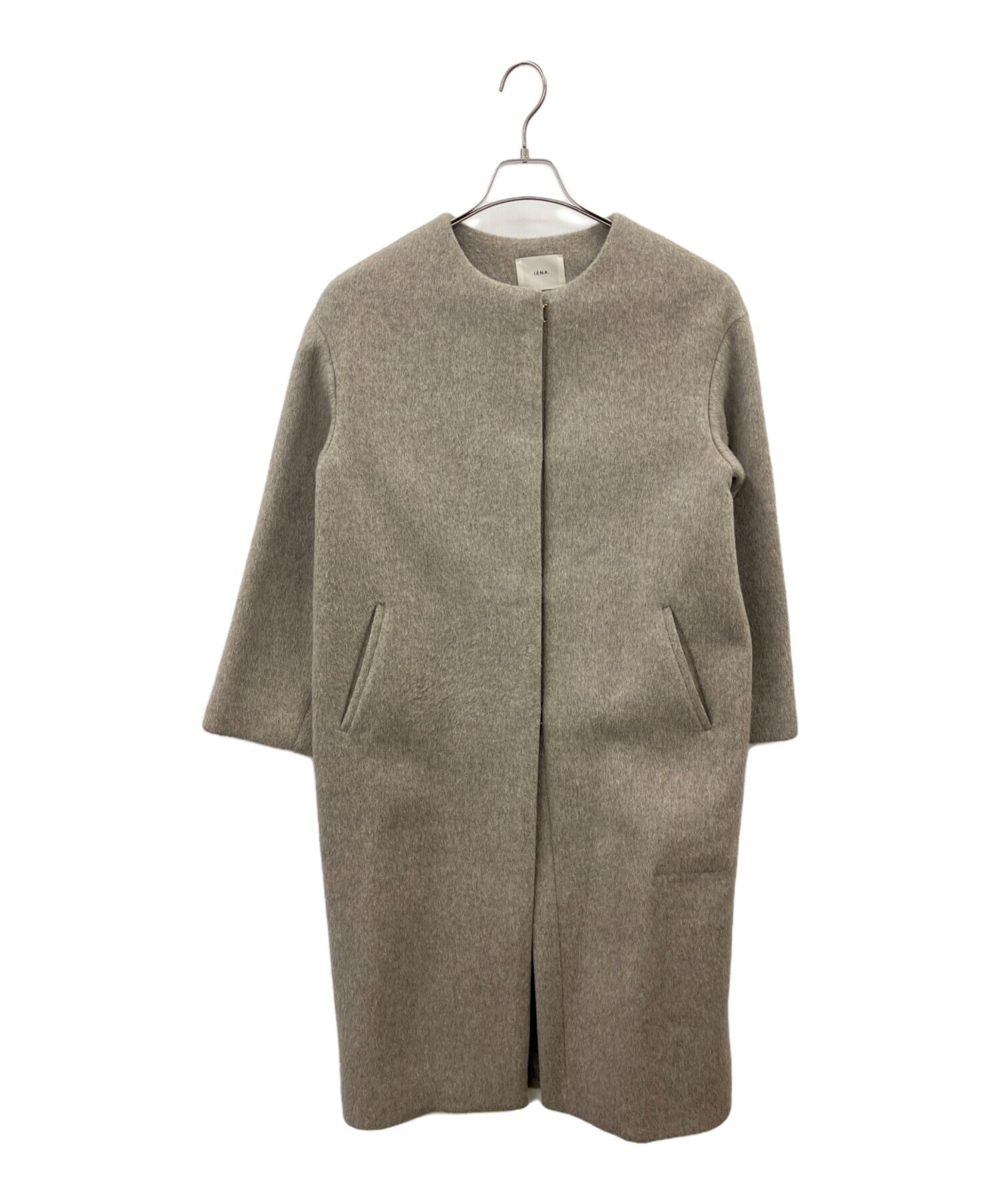 IENA ウールコート 中古・古着通販】IENA (イエナ) IENA ラムウールノーカラー