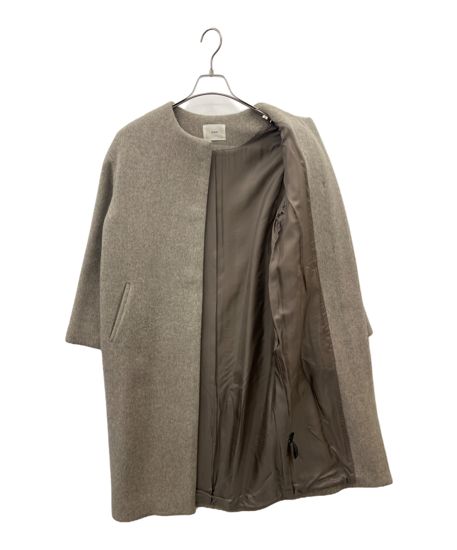 中古・古着通販】IENA (イエナ) IENA ラムウールノーカラーロング 