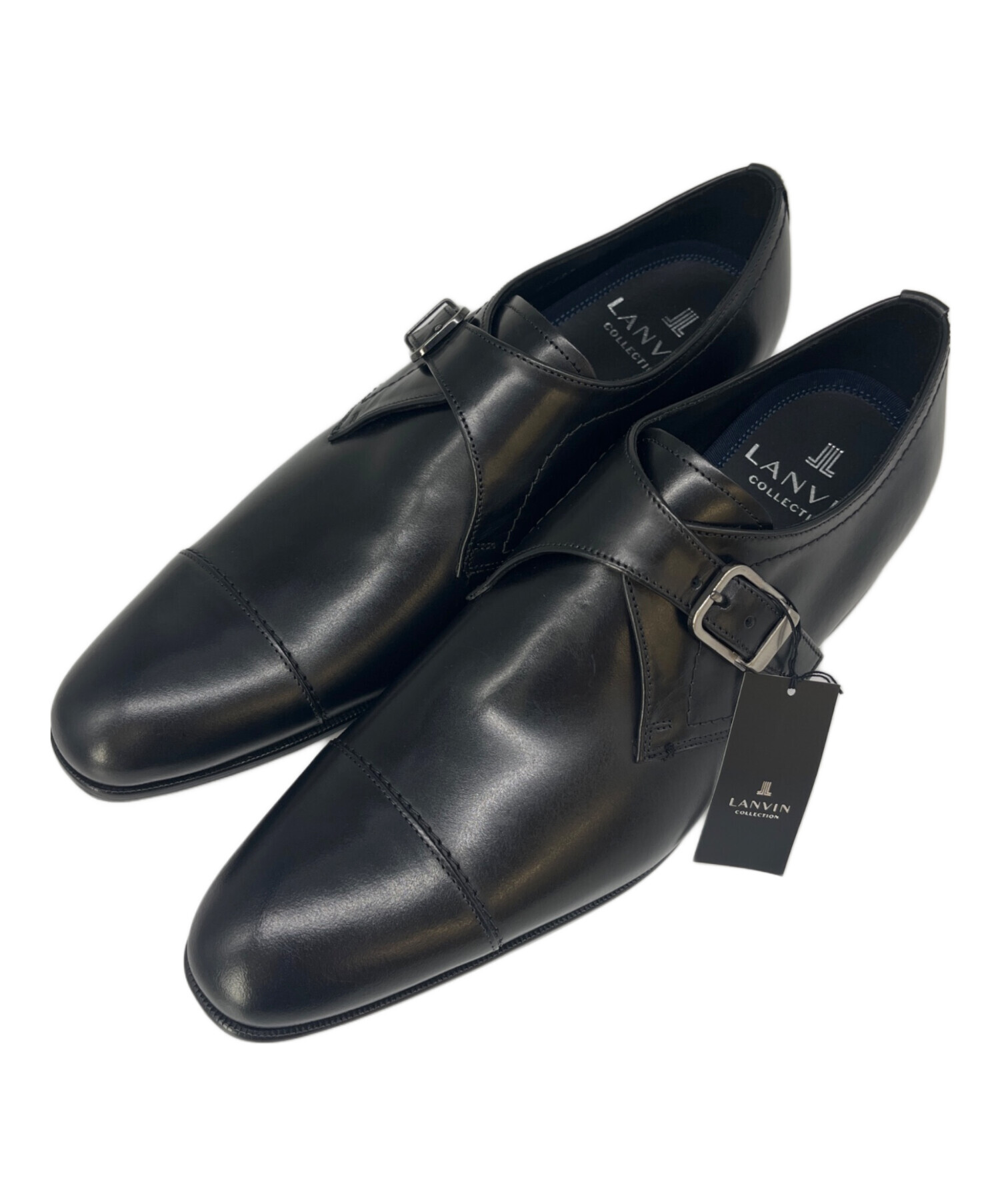 LANVIN コレクション ブラック ダブルモンクシューズ LANVIN コレクション ブラック ダブルモンクシューズ